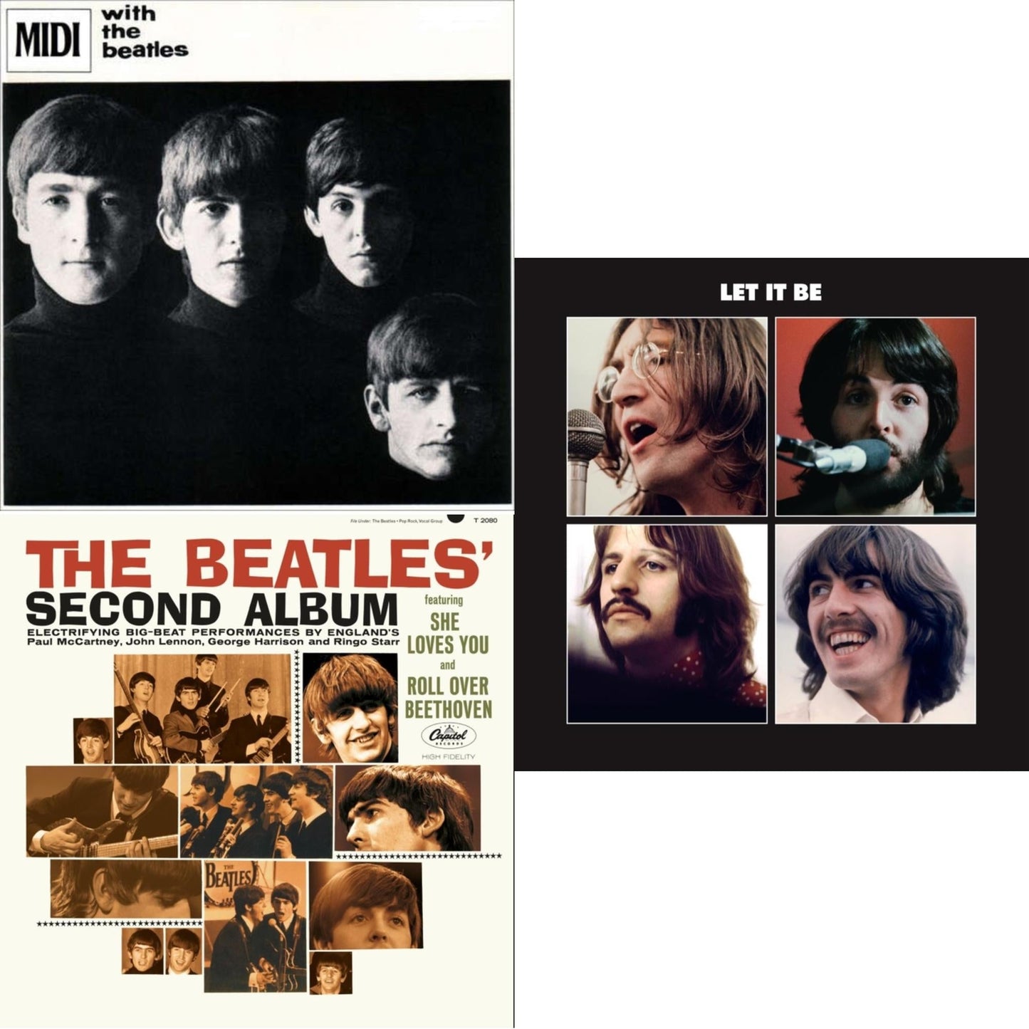 Beatles - With The Beatles & Beatles Second Album & Let It Be Special Edition - LP Vinyl Bundle