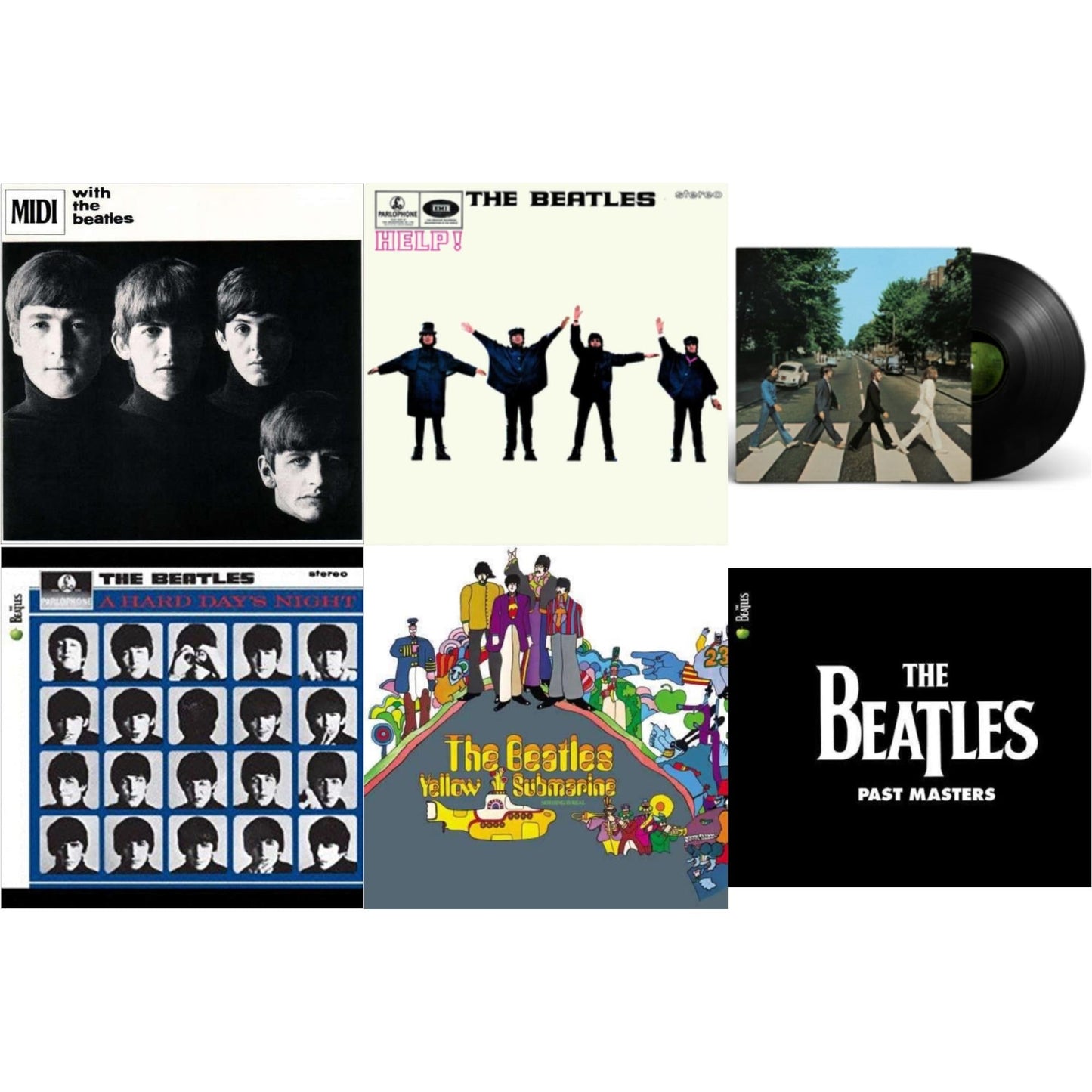 Beatles - Hard Day's Night & Help & With The Beatles & Yellow Submarine & Past Masters 1 & 2 & Abbey Road Anniversary - LP Vinyl Bundle