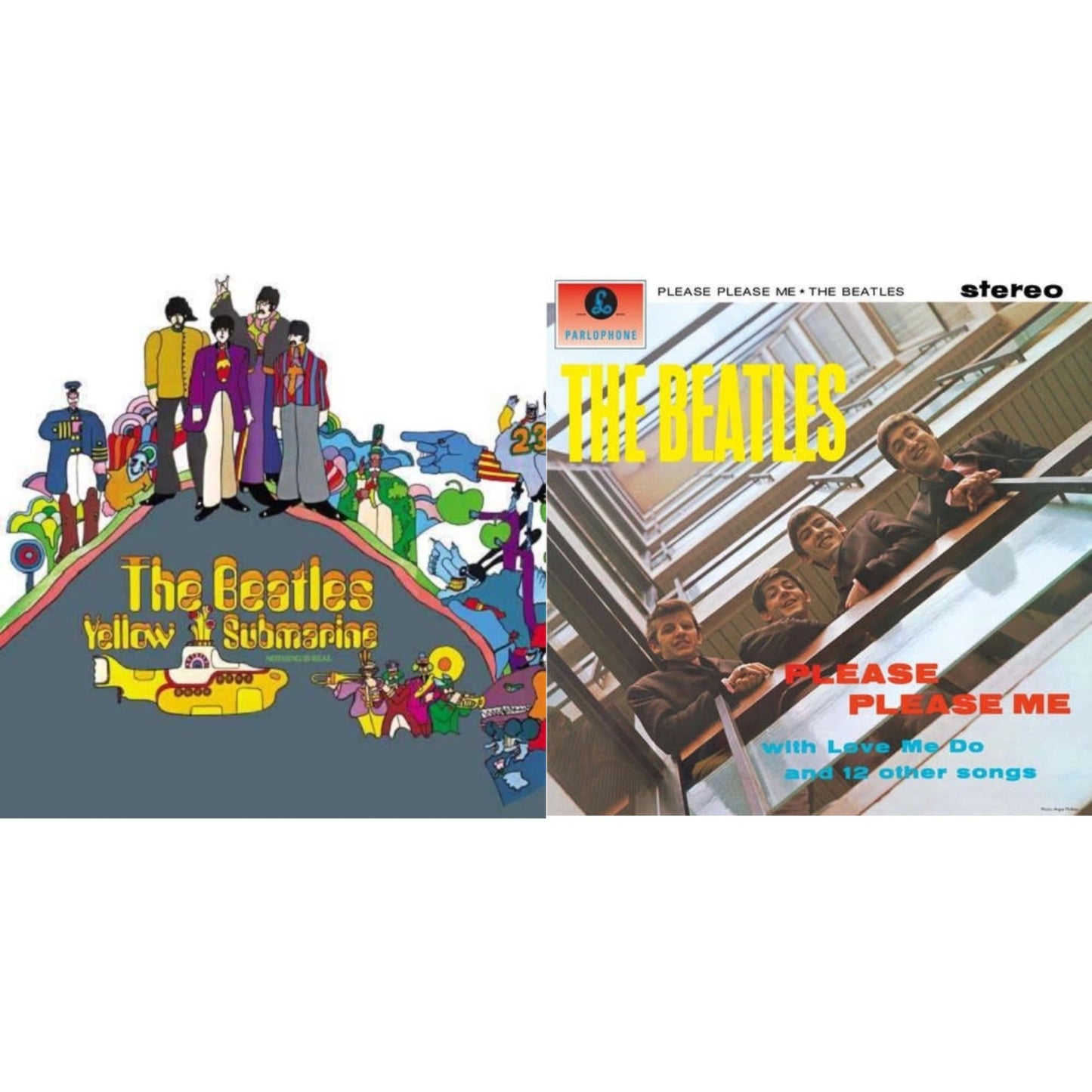Beatles - Please Please Me & Yellow Submarine - LP Vinyl Bundle