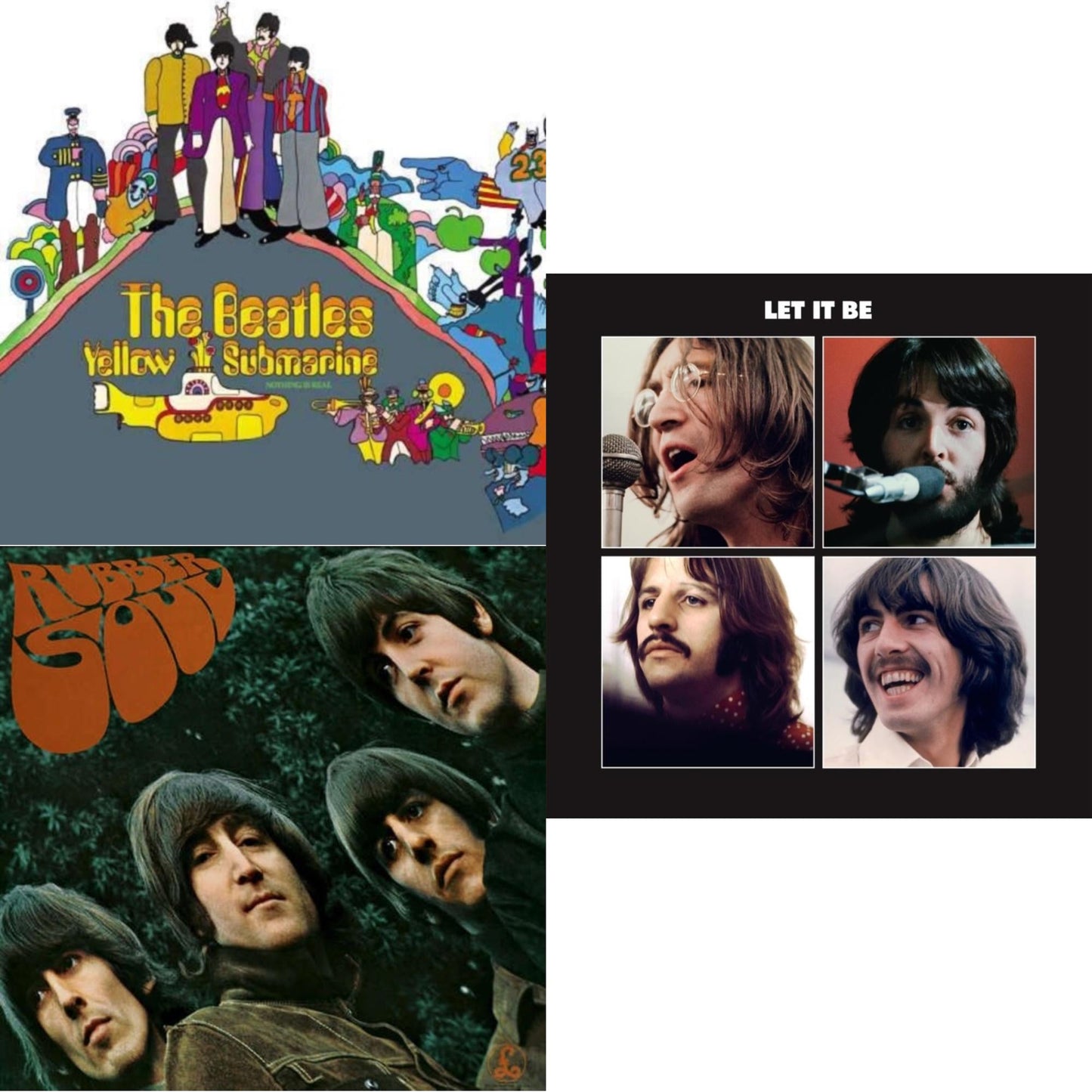 Beatles - Rubber Soul & Yellow Submarine & Let It Be Special Edition - LP Vinyl Bundle