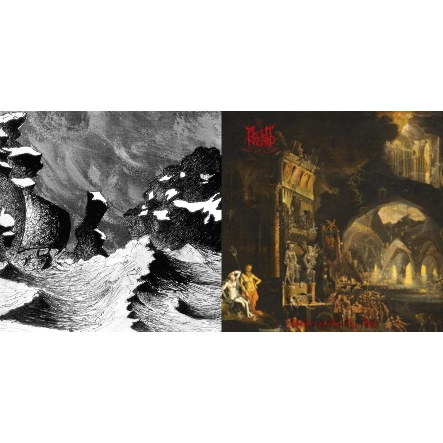 Blut Aus Nord - Memoria Vetusta I – Fathers Of The Icy Age (Brown & Mustard Splatte LP Vinyl) & Ultima Thulee (Electric Blue/Silver Merge LP Vinyl)