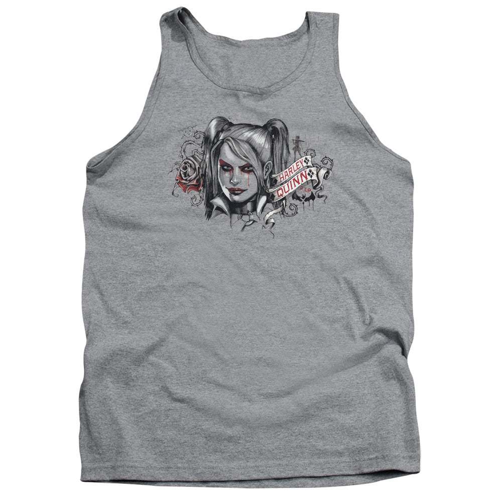 Batman Arkham Knight Hq Sketch Mens Tank Top Shirt Athletic Heather Officially Licensed