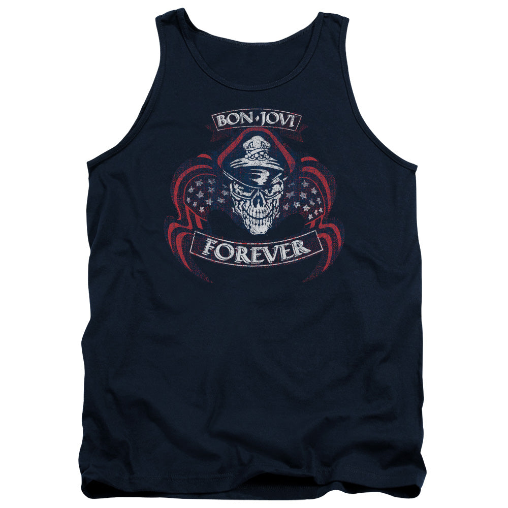 Bon Jovi Forever Skull Mens Tank Top Shirt Navy Officially Licensed