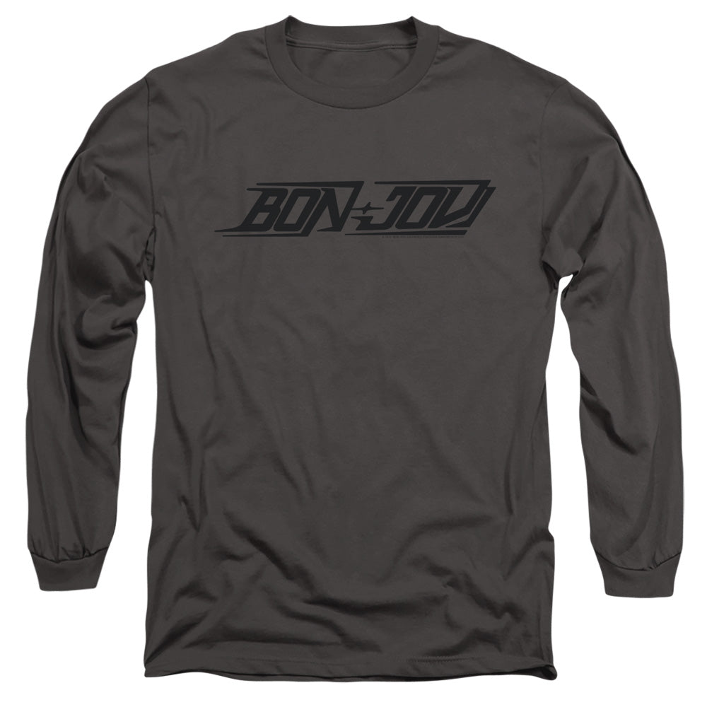 Bon Jovi New Logo Mens Long Sleeve Shirt Charcoal Officially Licensed