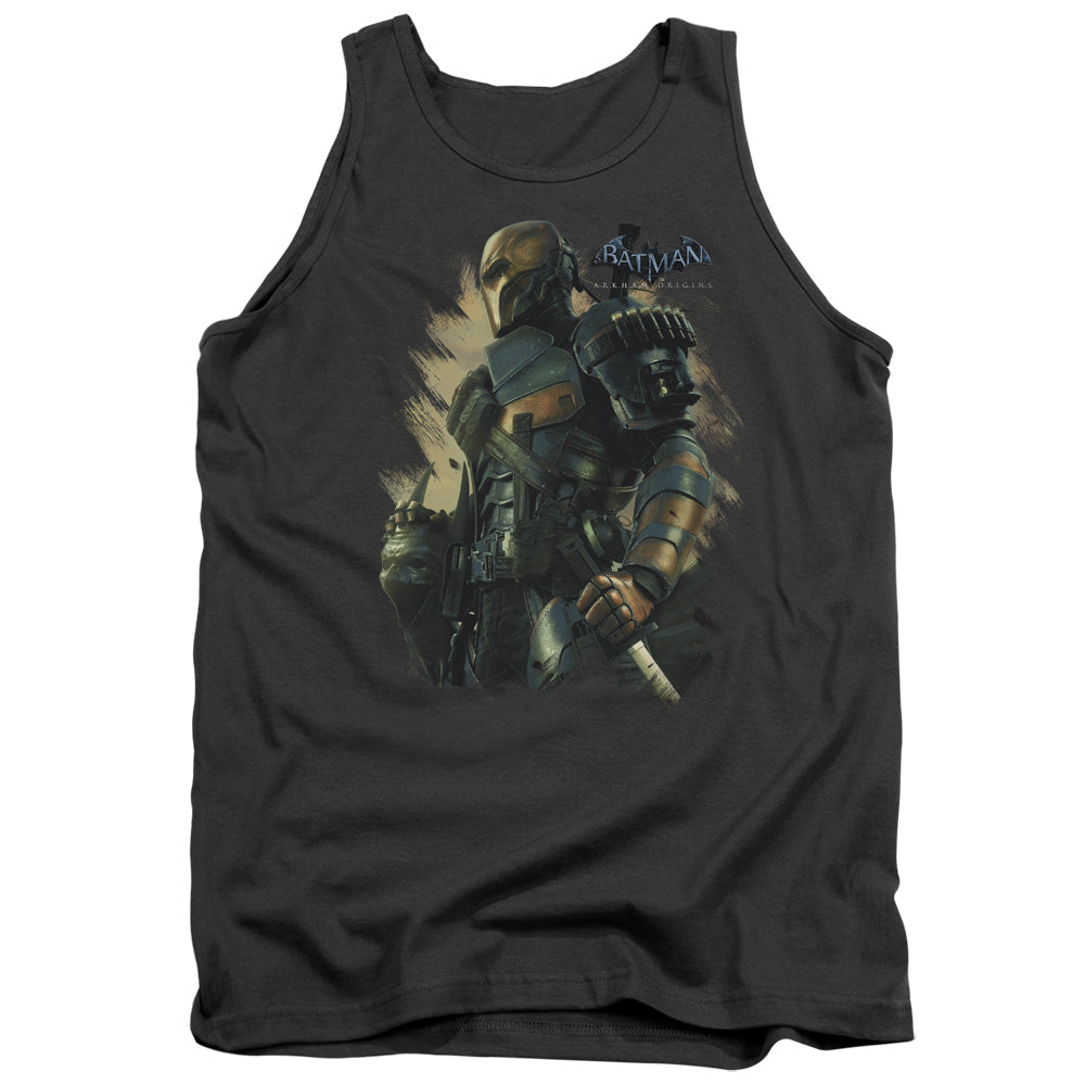 Batman Arkham Origins Deathstroke Mens Tank Top Shirt Charcoal Officially Licensed