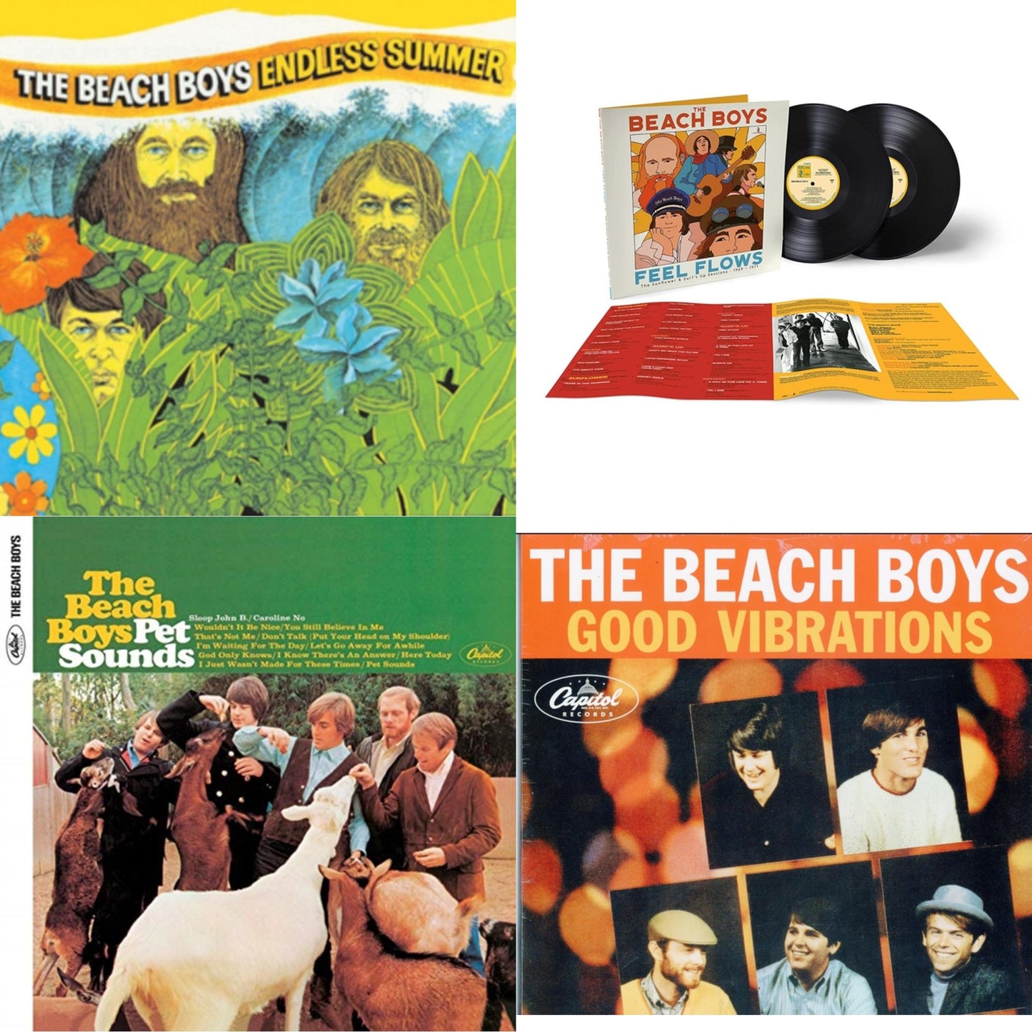 Beach Boys - Endless Summer & Feel Flows: The Sunflower & Surf's Up Sessions 1969-1971 (2LP) & Pet Sounds (Mono) & Good Vibrations (Orange/Yellow Swirl-Marble LP Vinyl)