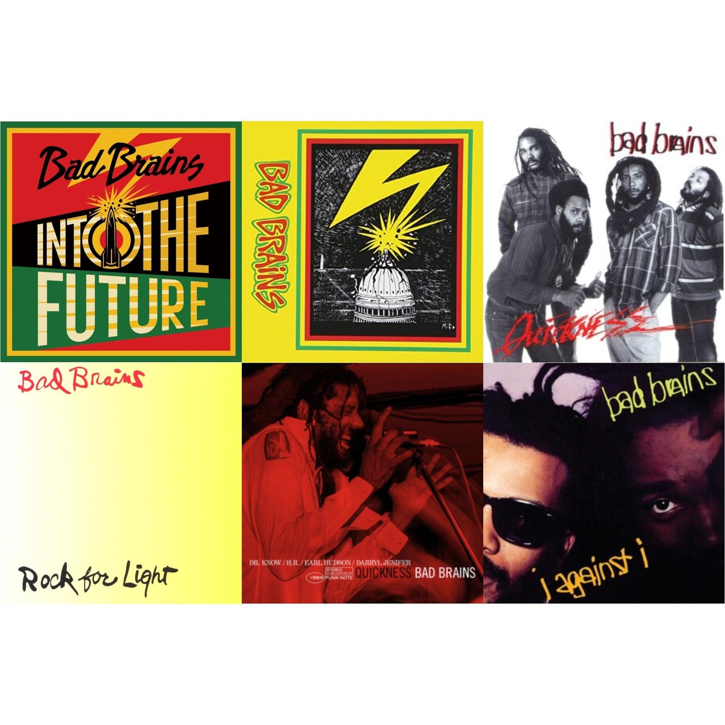 Bad Brains - Into The Future (Green, Yellow, Red Splatter LP Vinyl) & Bad Brains & Quickness & Quickness (Punk Note) & I Against I & Rock For Light (Burnt Orange LP Vinyl)