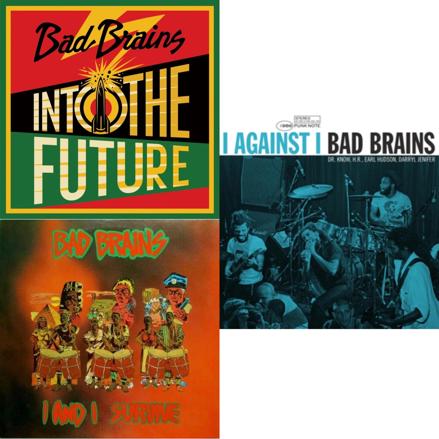 Bad Brains - Into The Future (Green, Yellow, Red Splatter LP Vinyl) & I & I Survive & I Against I - Punk Note