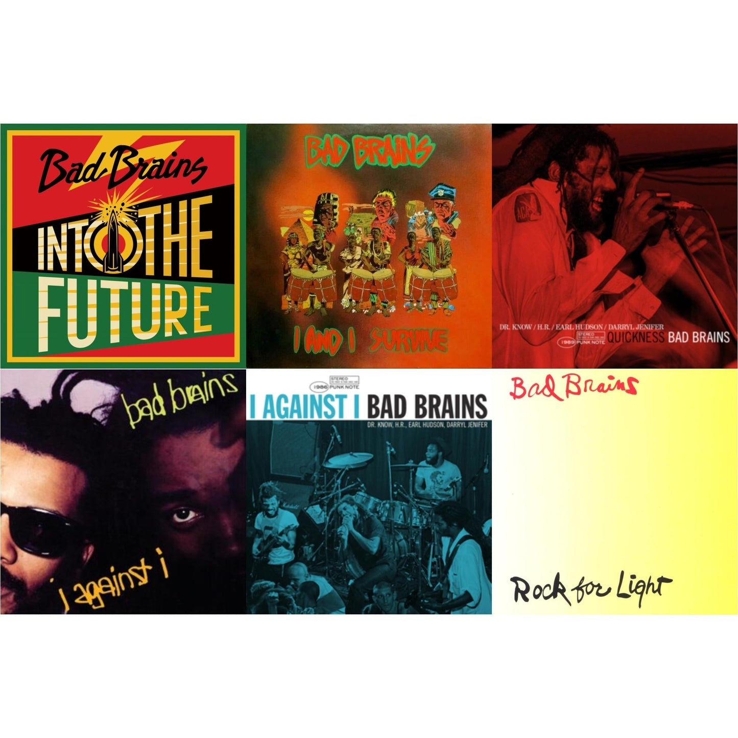 Bad Brains - Into The Future (Green, Yellow, Red Splatter LP Vinyl) & I & I Survive & Quickness (Punk Note) & I Against I & I Against I - Punk Note & Rock For Light (Burnt Orange LP Vinyl)
