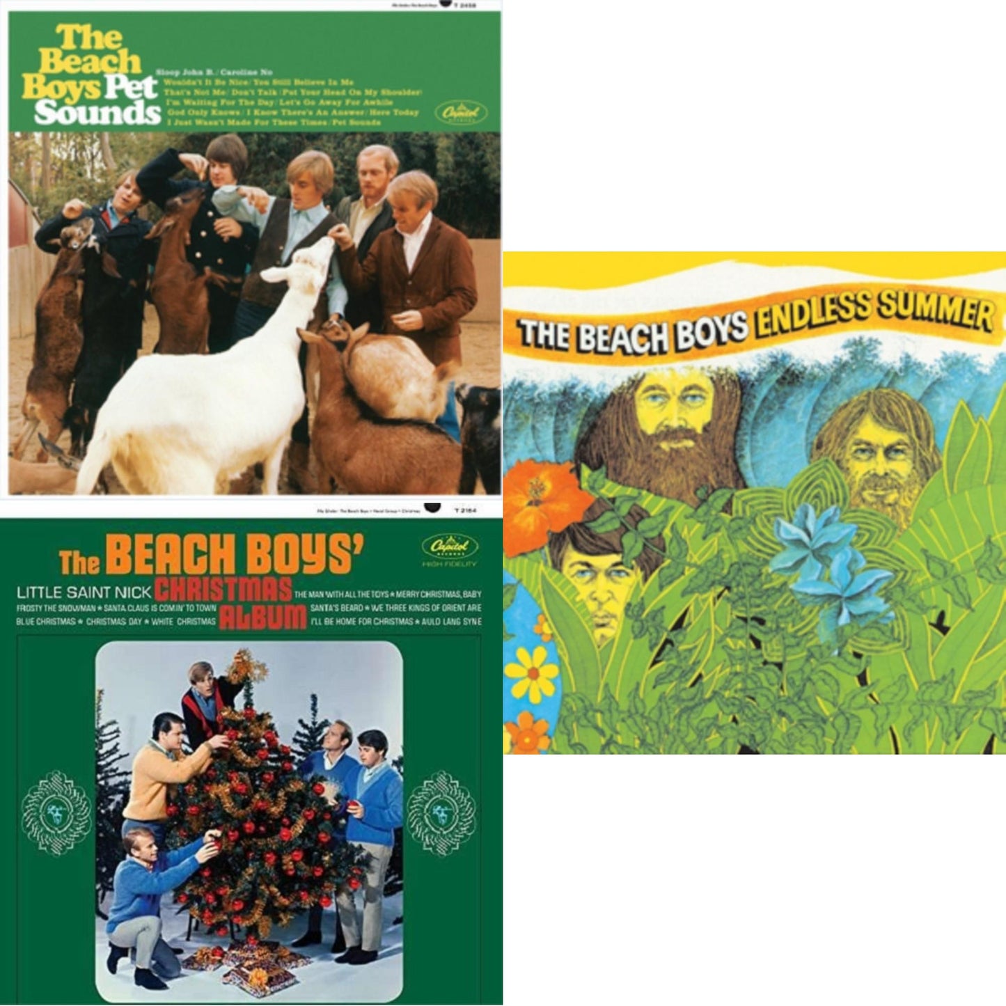 Beach Boys - Endless Summer & Beach Boys' Christmas Album (Mono) & Pet Sounds (Stereo) - LP Vinyl Bundle
