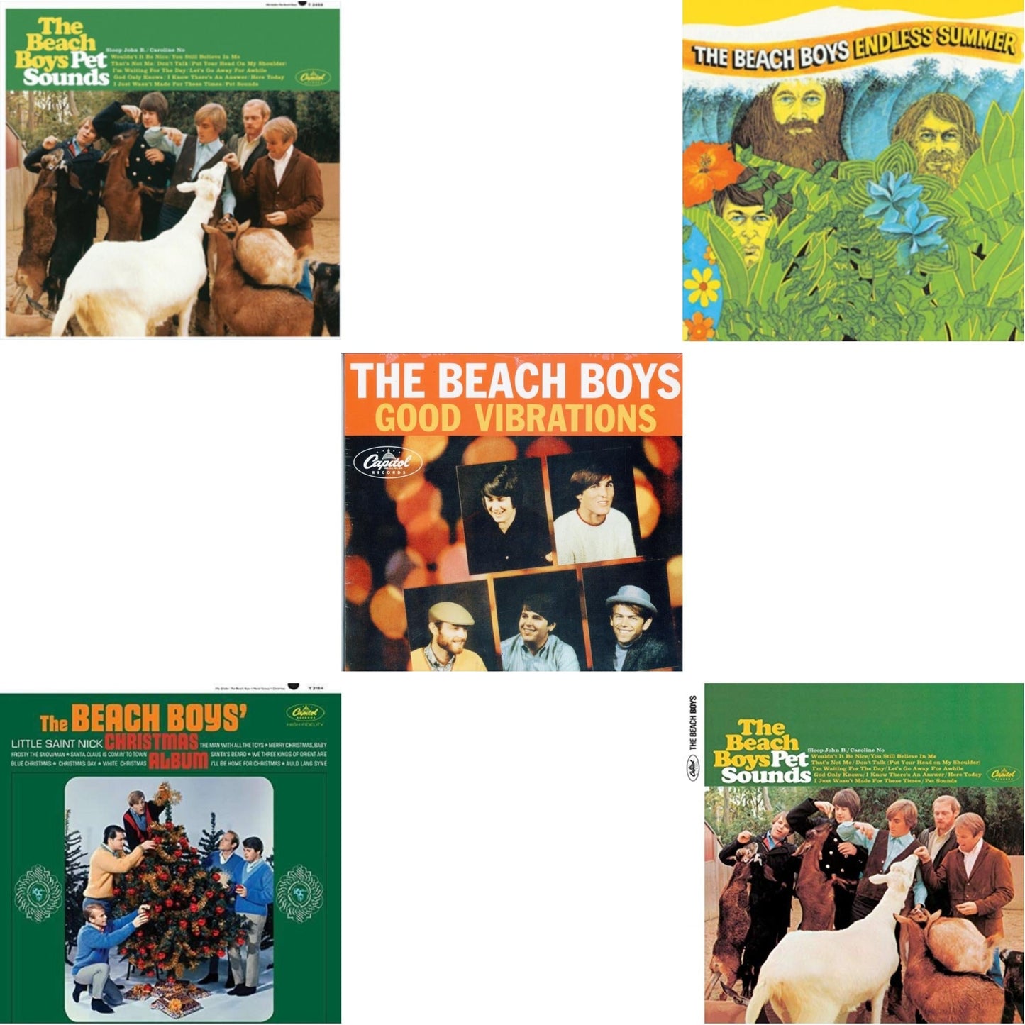 Beach Boys - Endless Summer & Beach Boys' Christmas Album (Mono) & Pet Sounds (Mono) & Pet Sounds (Stereo) & Good Vibrations (Orange/Yellow Swirl-Marble LP Vinyl)