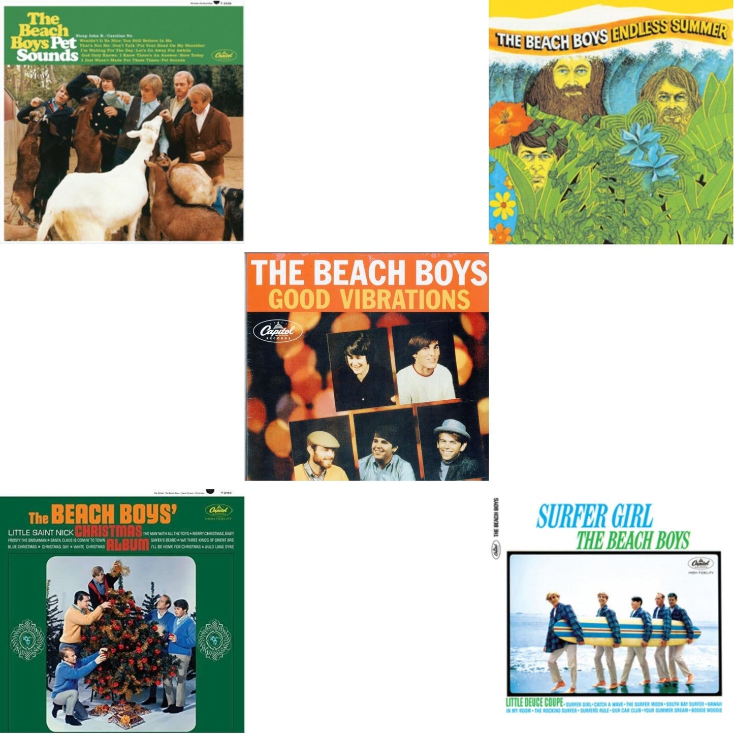 Beach Boys - Endless Summer & Beach Boys' Christmas Album (Mono) & Pet Sounds (Stereo) & Surfer Girl (75Th Anniversary) & Good Vibrations (Orange/Yellow Swirl-Marble LP Vinyl)