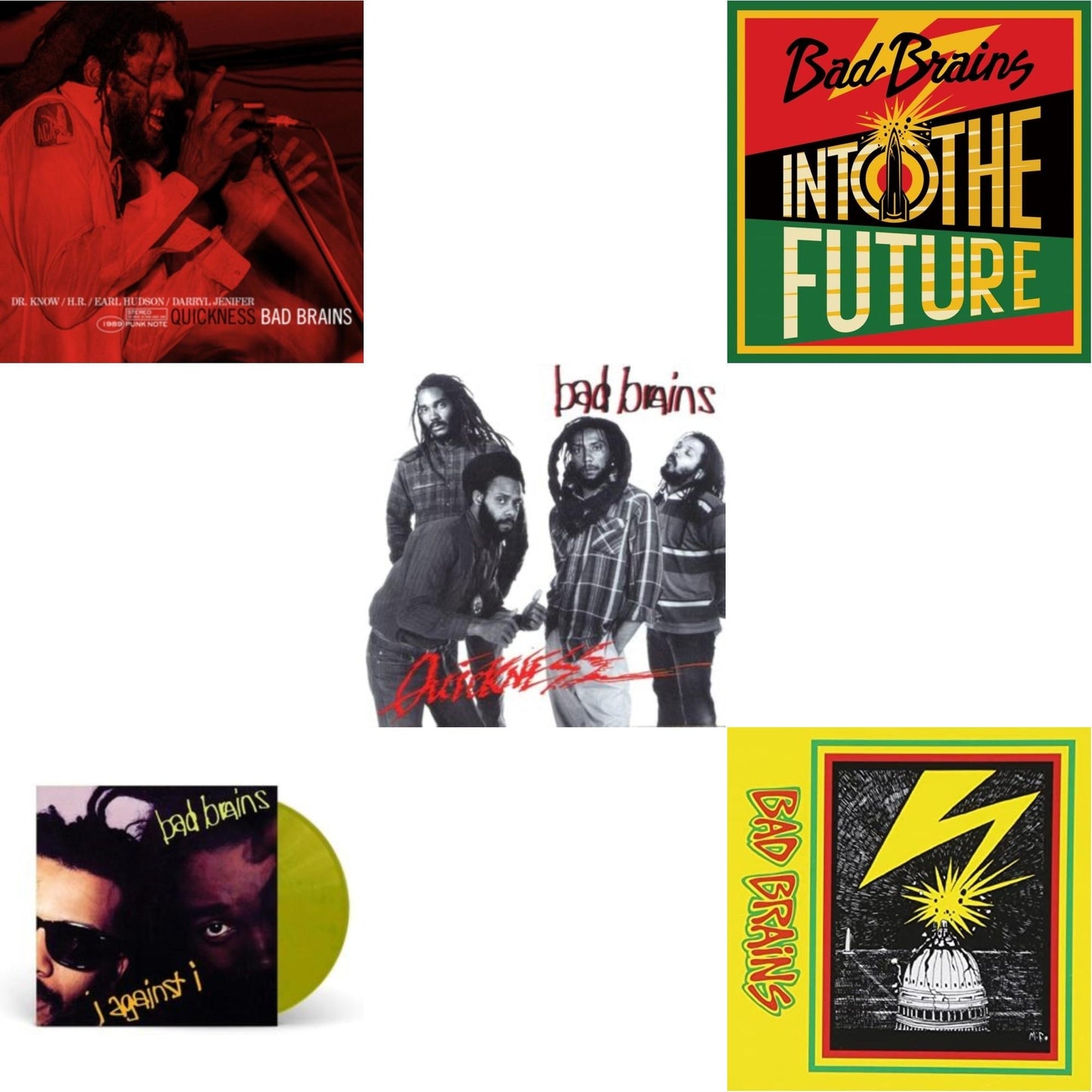 Bad Brains - Into The Future (Green, Yellow, Red Splatter LP Vinyl) & Bad Brains & Quickness & Quickness (Punk Note) & I Against I (Plutonium LP Vinyl)