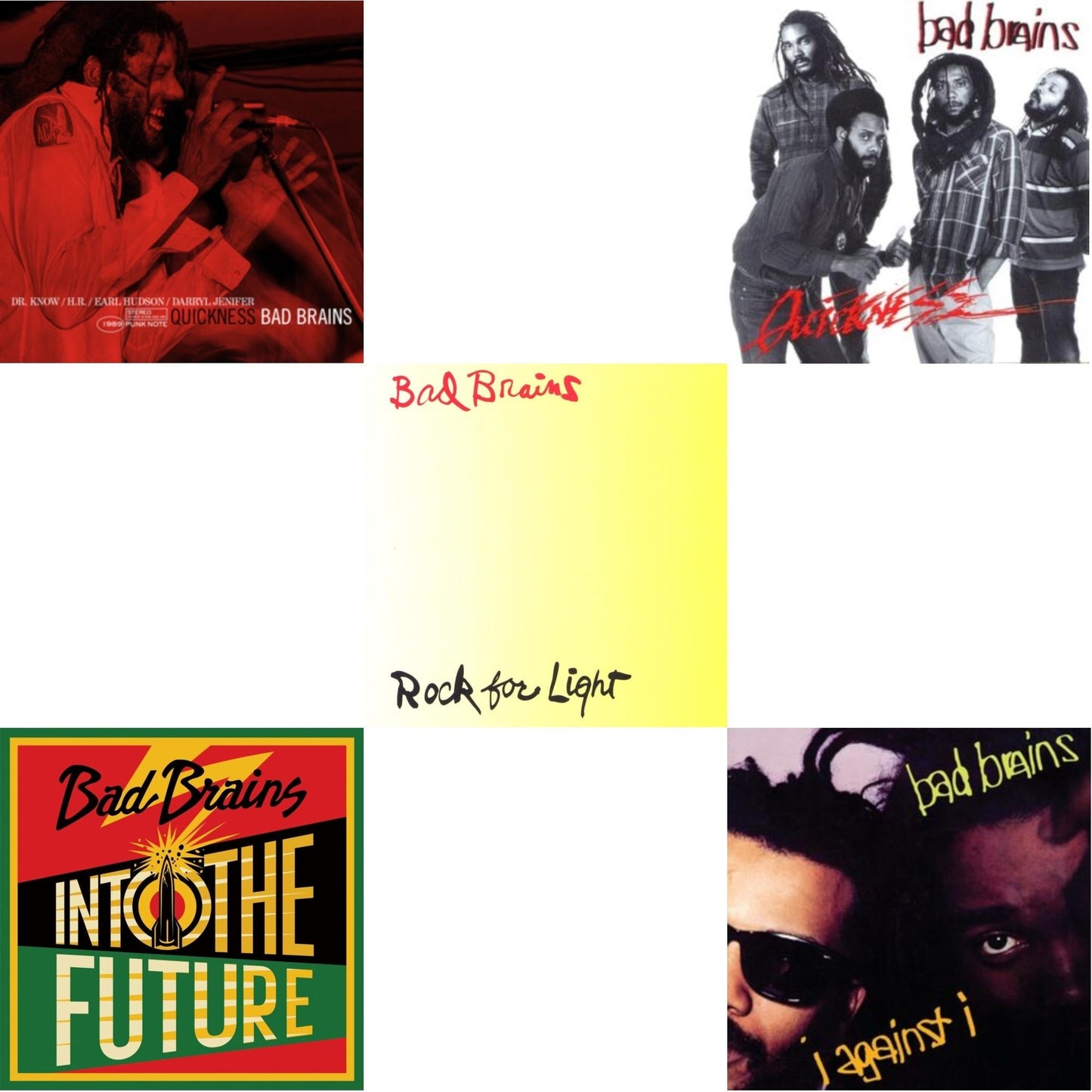 Bad Brains - Into The Future (Green, Yellow, Red Splatter LP Vinyl) & Quickness & Quickness (Punk Note) & I Against I & Rock For Light (Burnt Orange LP Vinyl)