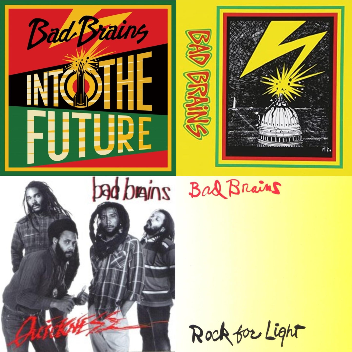 Bad Brains - Into The Future (Green, Yellow, Red Splatter LP Vinyl) & Bad Brains & Quickness & Rock For Light (Burnt Orange LP Vinyl)