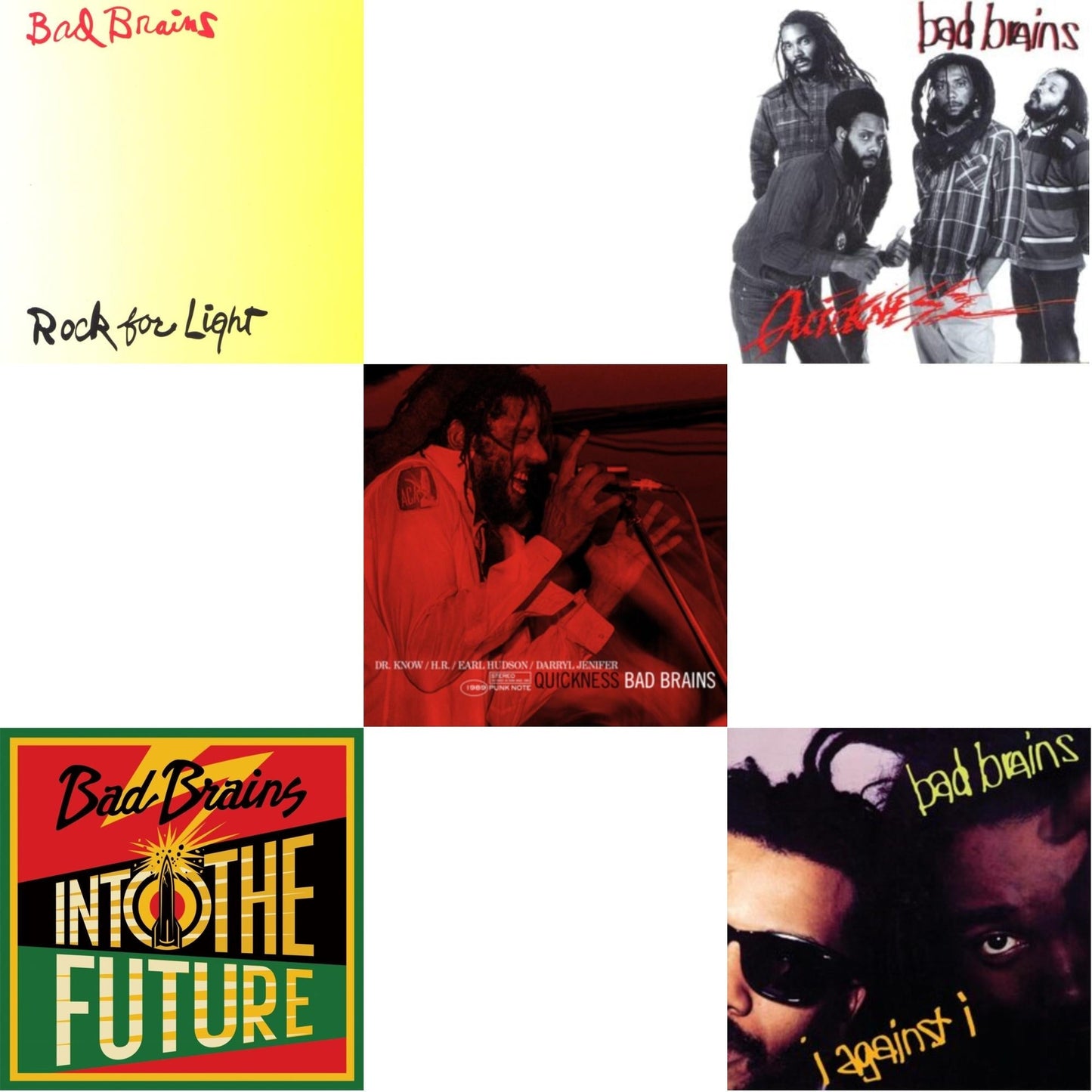 Bad Brains - Into The Future (Green, Yellow, Red Splatter LP Vinyl) & Quickness & Quickness (Punk Note) & I Against I & Rock For Light (Burnt Orange LP Vinyl)