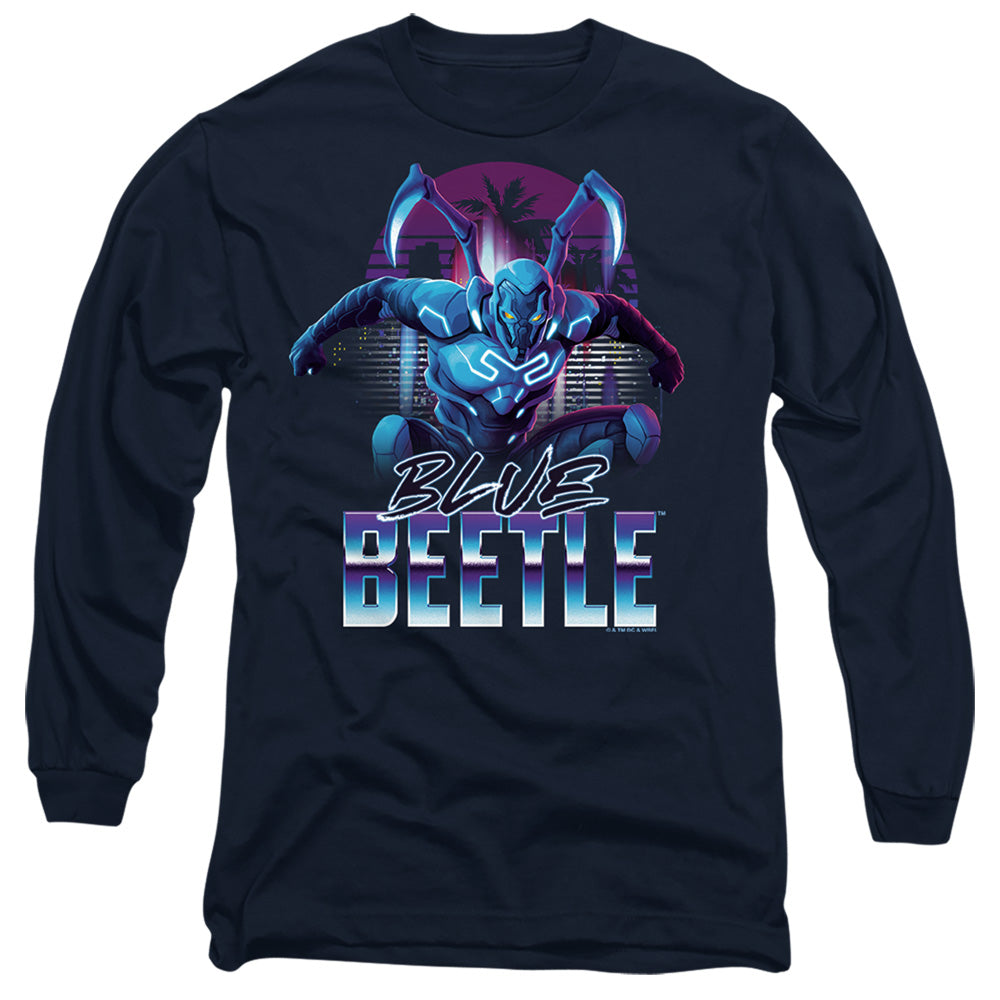 Blue Beetle (2023) City Protector Mens Long Sleeve Shirt Navy Officially Licensed