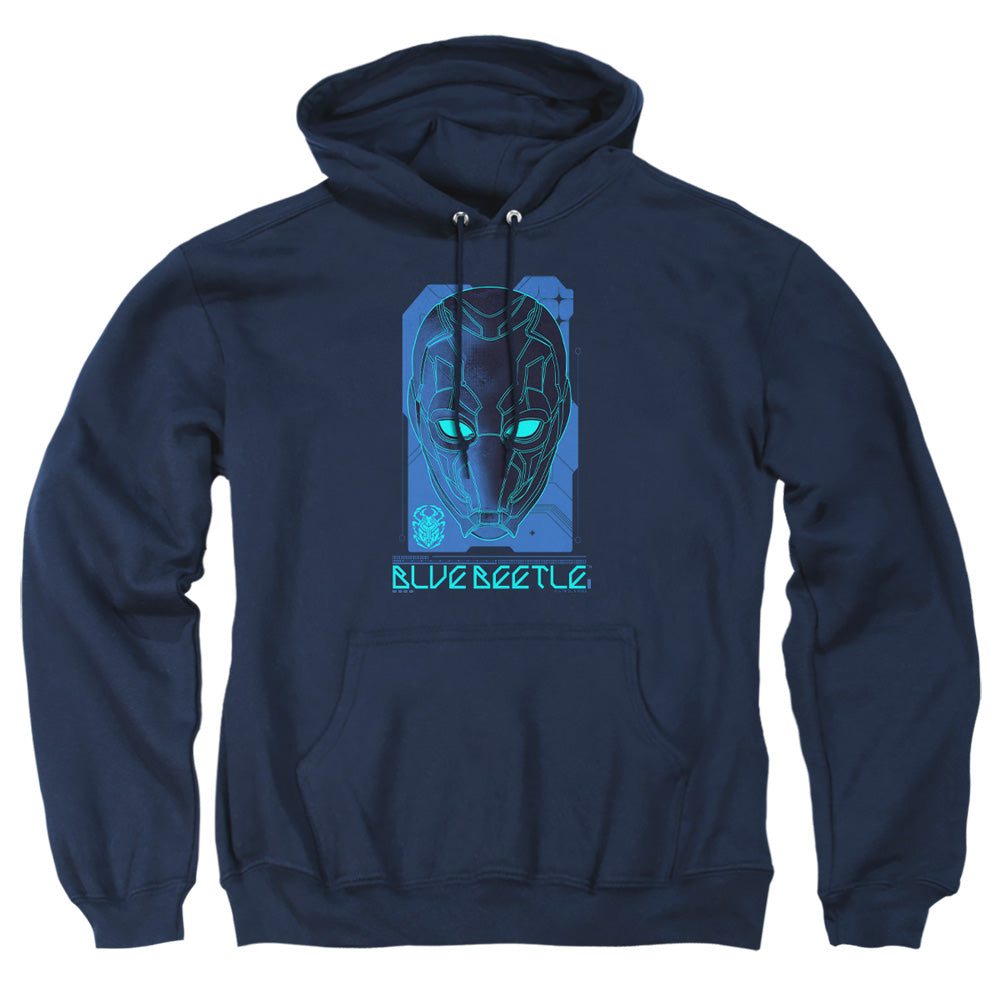 Blue Beetle (2023) Large Mask Mens Hoodie Navy Officially Licensed