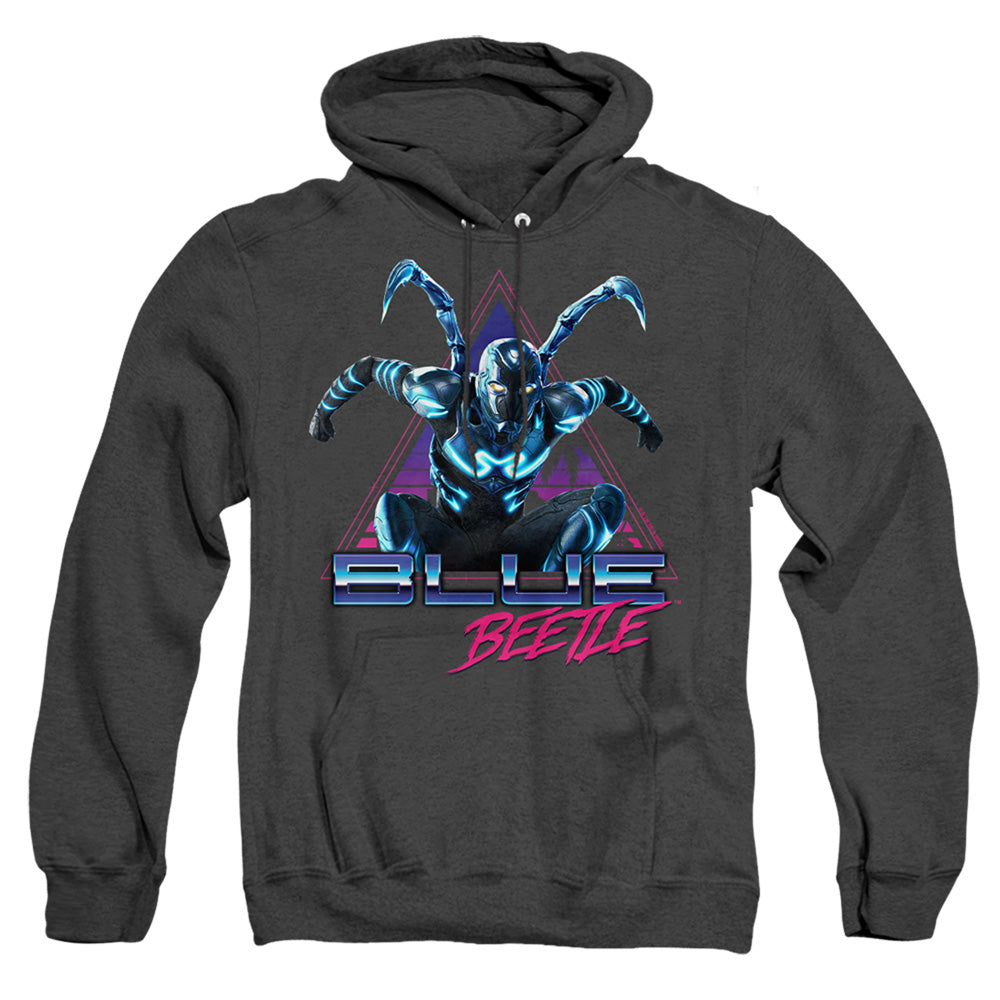 Blue Beetle (2023) Leaping Triangle Heather Mens Hoodie Black Officially Licensed