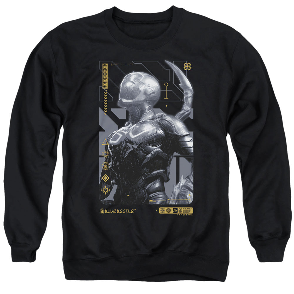 Blue Beetle (2023) Beetle Heads Up Mens Crewneck Sweatshirt Black Officially Licensed