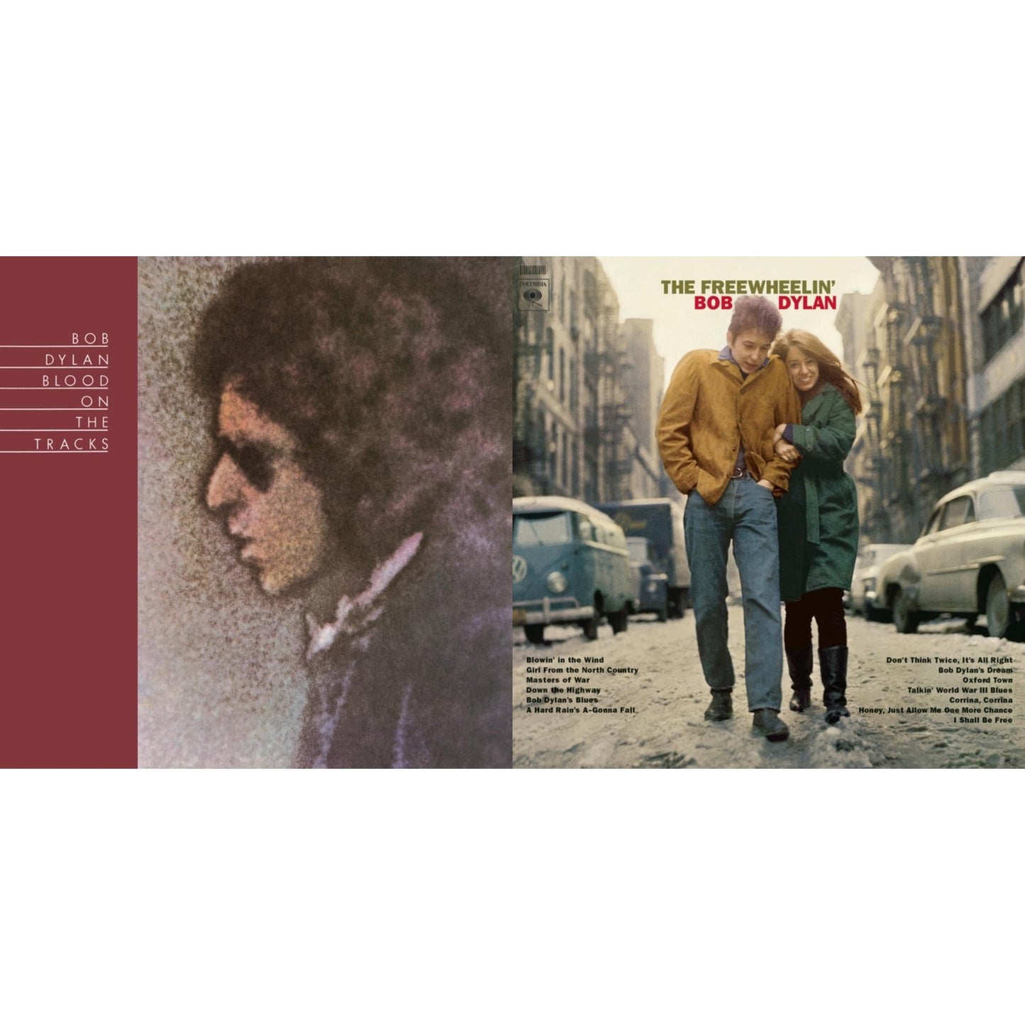 Bob Dylan - Blood On The Tracks (150G/Dl Insert) & Freewheelin Bob Dylan (140G/Dl Code) - LP Vinyl Bundle