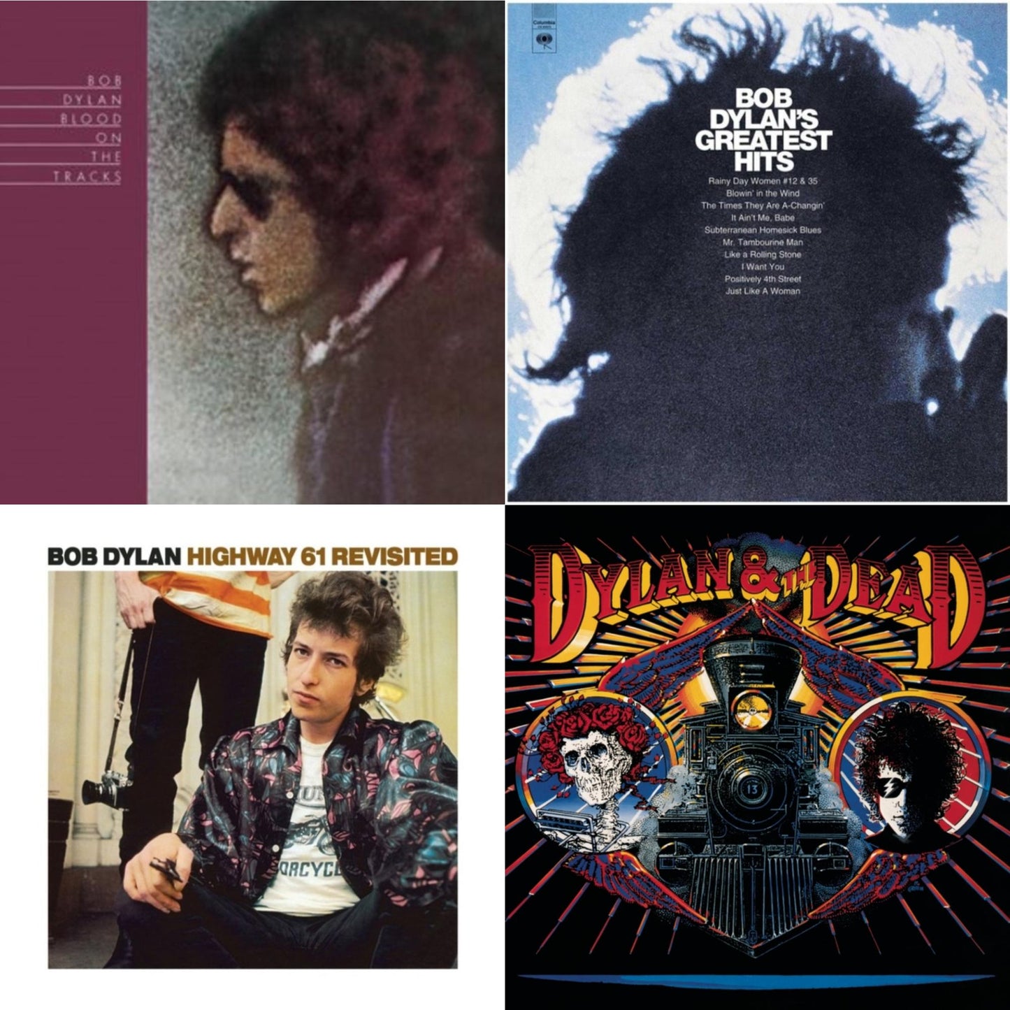 Bob Dylan - Greatest Hits Vol.1 & Blood On The Tracks & Highway 61 Revisited & Dylan & The Dead - CD Bundle