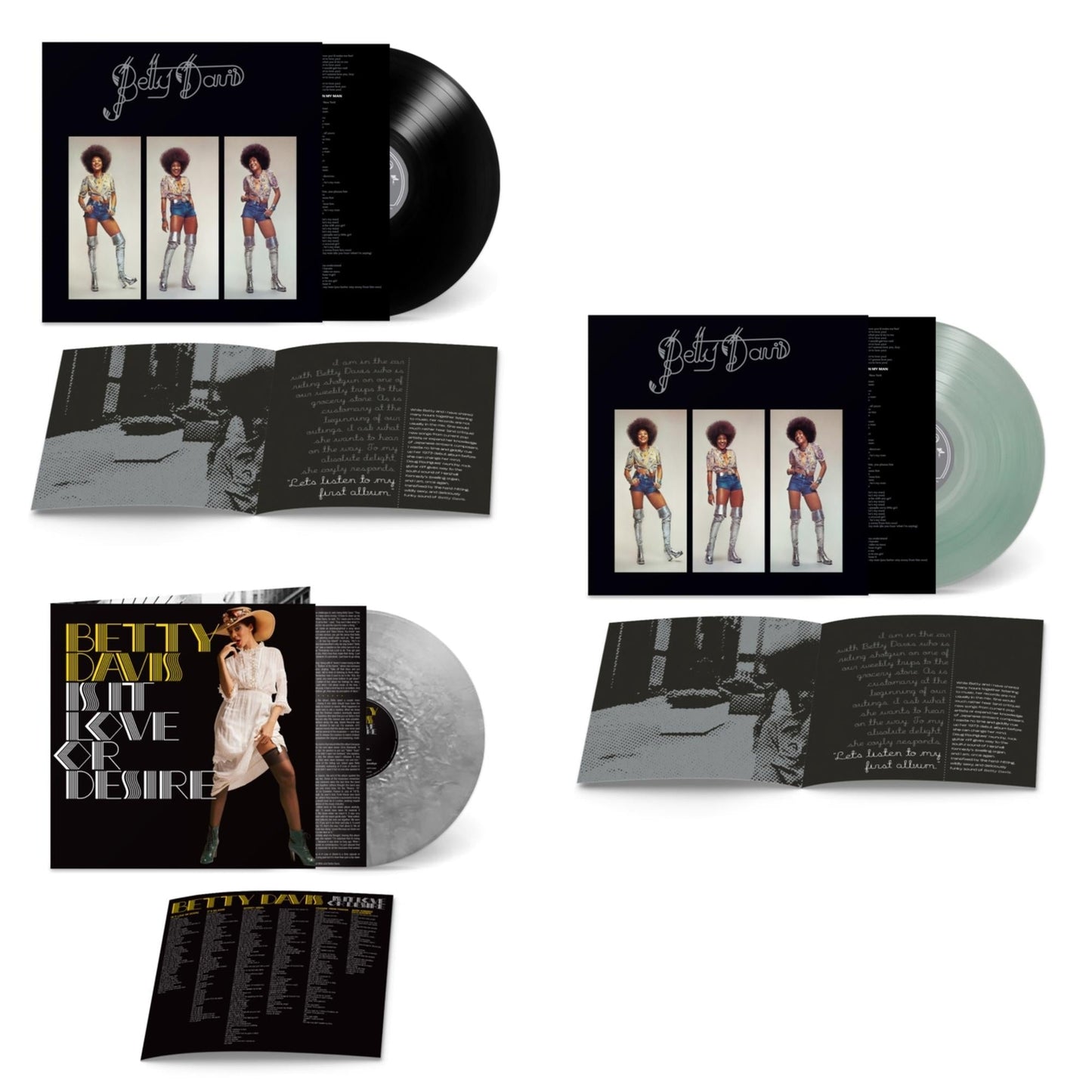 Betty Davis - Betty Davis & Betty Davis (Clear LP Vinyl) & Is It Love Or Desire (Silver LP Vinyl)