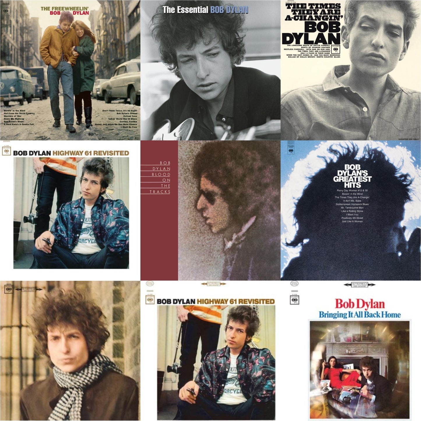 Bob Dylan - Blood On The Tracks (150G/Dl Insert) & Bringing It All Back Home & Highway 61 Revisited & Blonde On Blonde & Times They Are A-Changin (Mono) & Highway 61 Revisited & Essential Bob Dylan & Freewheelin Bob Dylan (140G/Dl Code) & Greatest