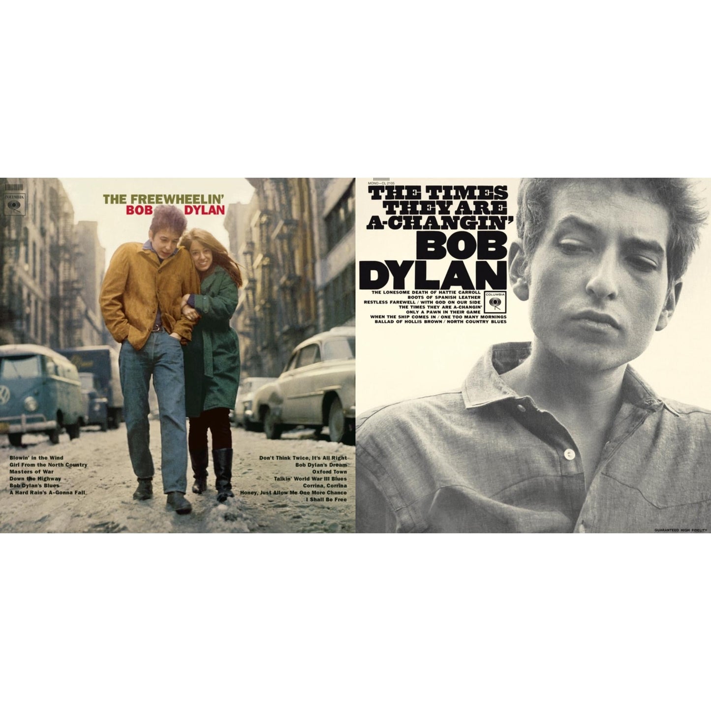 Bob Dylan - Times They Are A-Changin (Mono) & Freewheelin Bob Dylan (140G/Dl Code) - LP Vinyl Bundle
