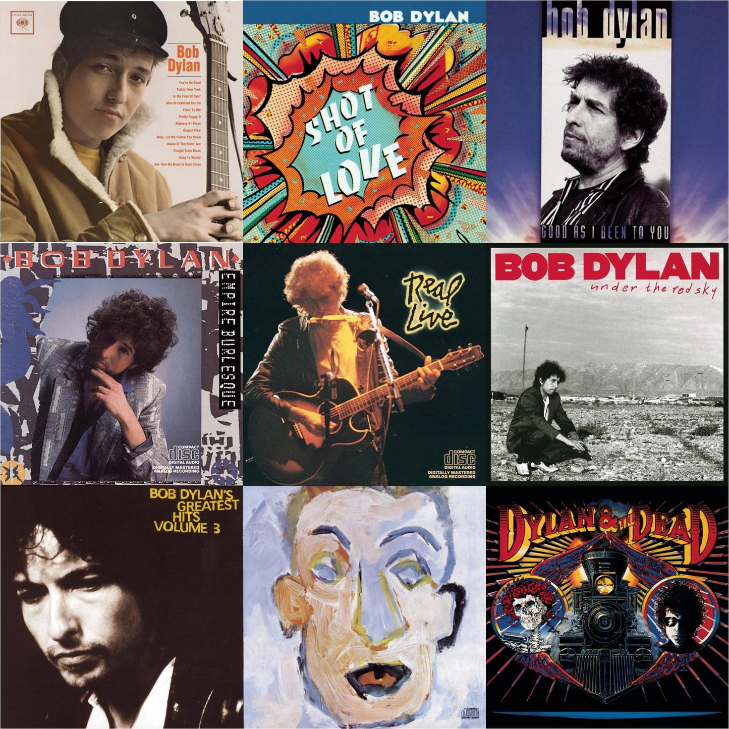 Bob Dylan - Bob Dylan & Shot Of Love & Good As I Been To You & Empire Burlesque & Real Live & Under The Red Sky & Greatest Hits Vol.3 & Self Portrait & Dylan & The Dead - CD Bundle