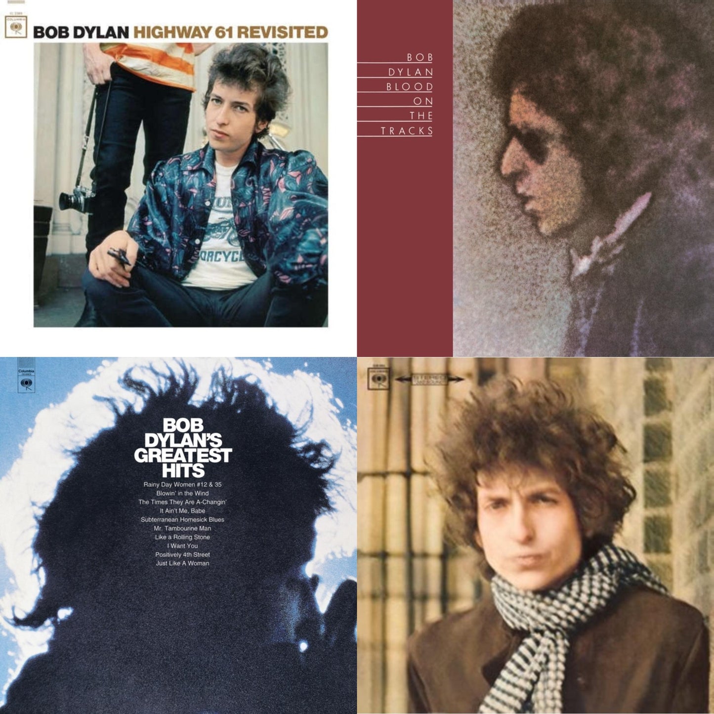 Bob Dylan - Blood On The Tracks (150G/Dl Insert) & Blonde On Blonde & Highway 61 Revisited & Greatest Hits (150G/Dl Card) - LP Vinyl Bundle