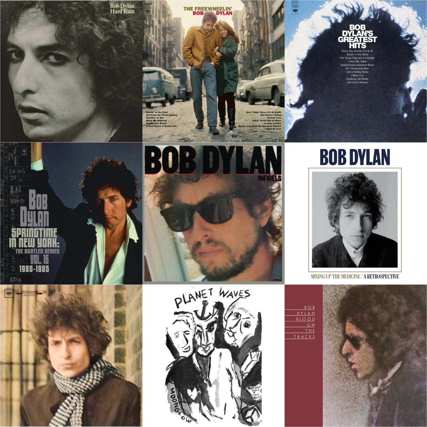 Bob Dylan - Infidels (150G/Dl Insert) & Planet Waves (150G LP Vinyl/Dl) & Blood On The Tracks (150G/Dl Insert) & Springtime In New York: The Bootleg Series Vol. 16 (1980-1985) (2LP) & Blonde On Blonde & Mixing Up The Medicine & Hard Rain (150G/Dl