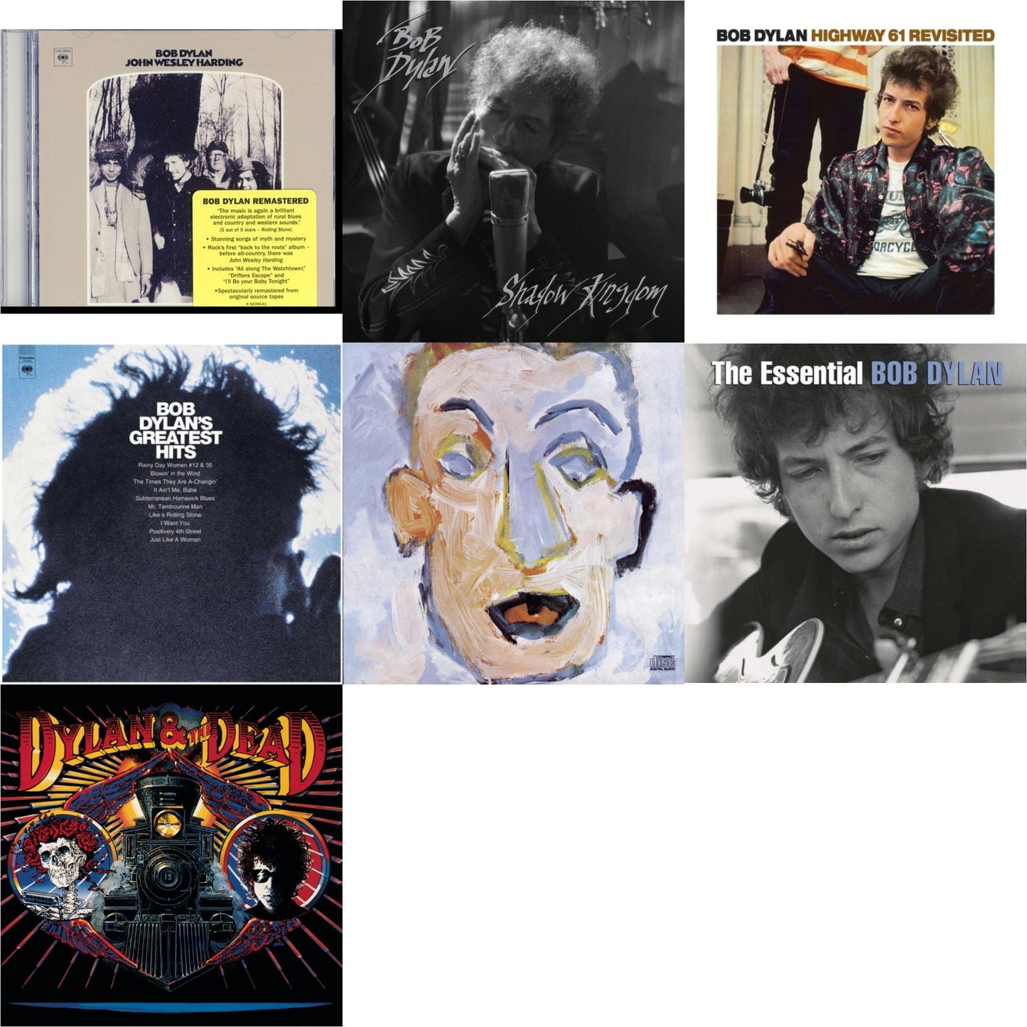 Bob Dylan - Greatest Hits Vol.1 & Shadow Kingdom & John Wesley Harding & Highway 61 Revisited & Self Portrait & Dylan & The Dead & Essential Bob Dylan - CD Bundle