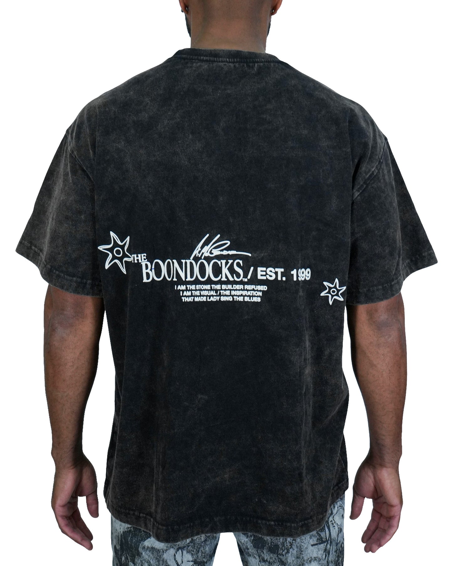 The Boondocks Riley King Oversized Black Acid Wash Mens T Shirt
