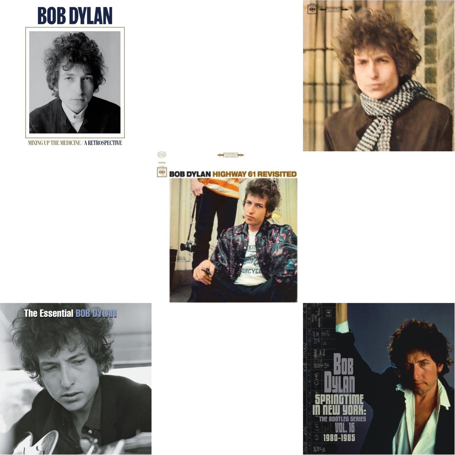 Bob Dylan - Springtime In New York: The Bootleg Series Vol. 16 (1980-1985) (2LP) & Highway 61 Revisited & Blonde On Blonde & Mixing Up The Medicine & Essential Bob Dylan