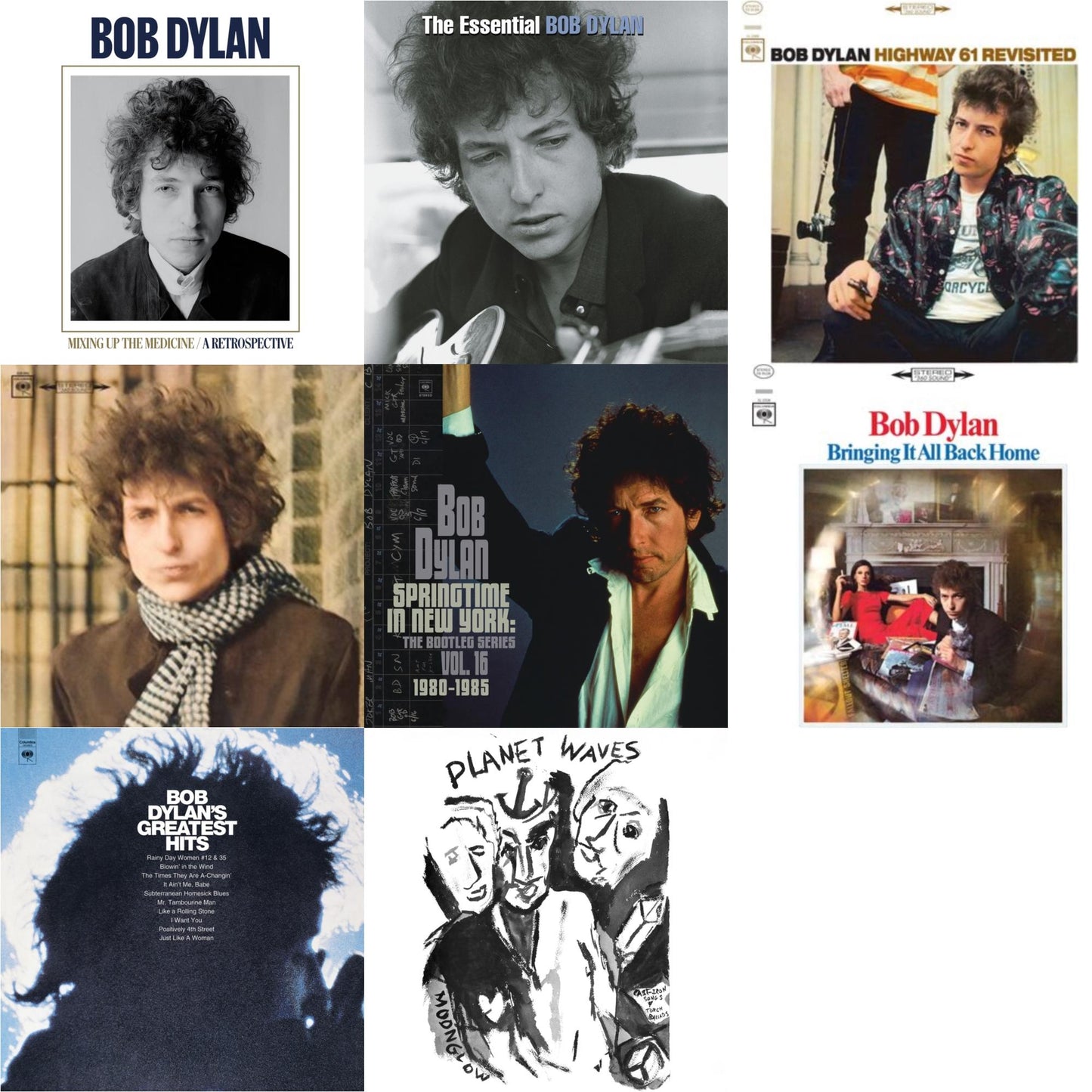 Bob Dylan - Planet Waves (150G LP Vinyl/Dl) & Springtime In New York: The Bootleg Series Vol. 16 (1980-1985) (2LP) & Bringing It All Back Home & Highway 61 Revisited & Blonde On Blonde & Mixing Up The Medicine & Essential Bob Dylan & Greatest Hits