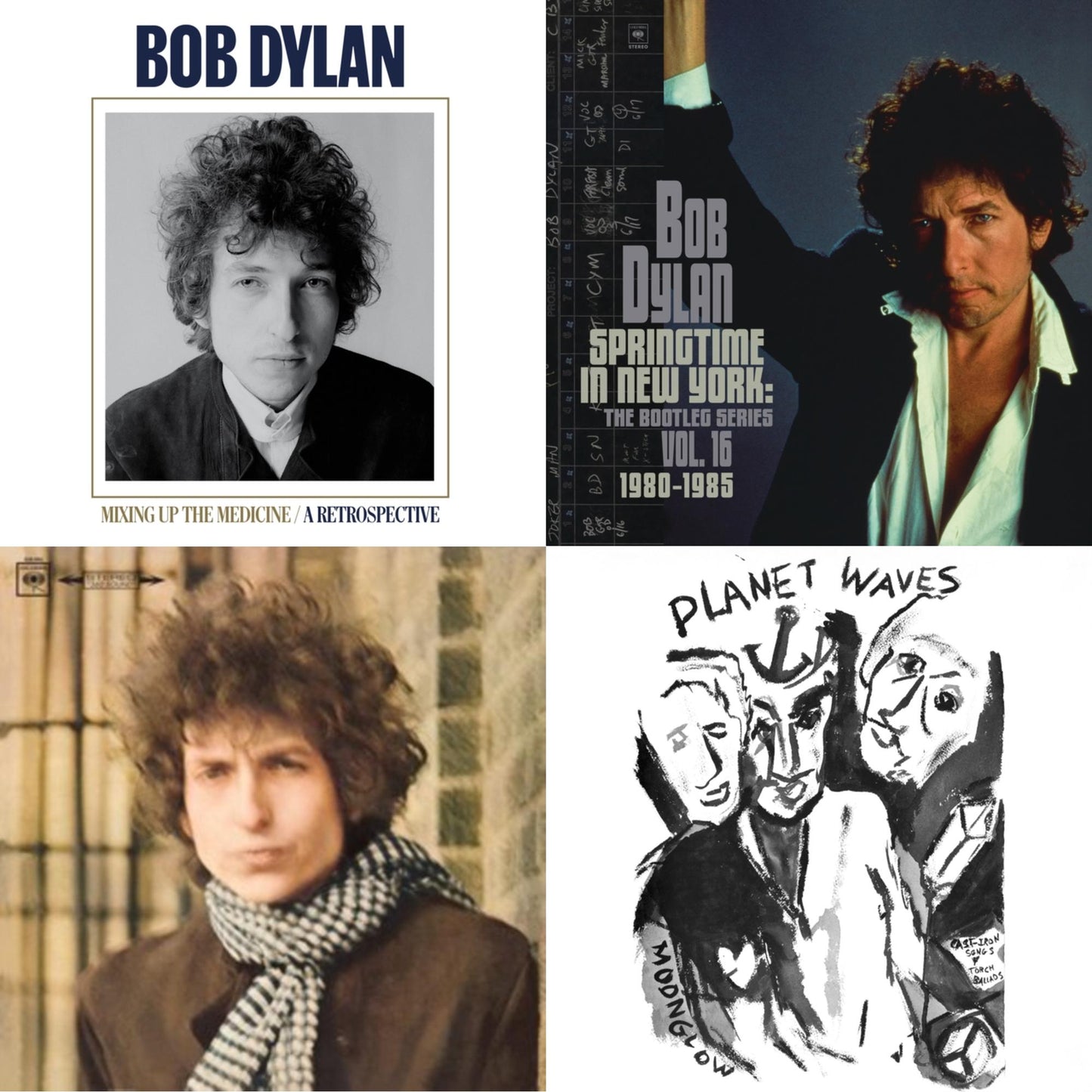 Bob Dylan - Planet Waves (150G LP Vinyl/Dl) & Springtime In New York: The Bootleg Series Vol. 16 (1980-1985) (2LP) & Blonde On Blonde & Mixing Up The Medicine