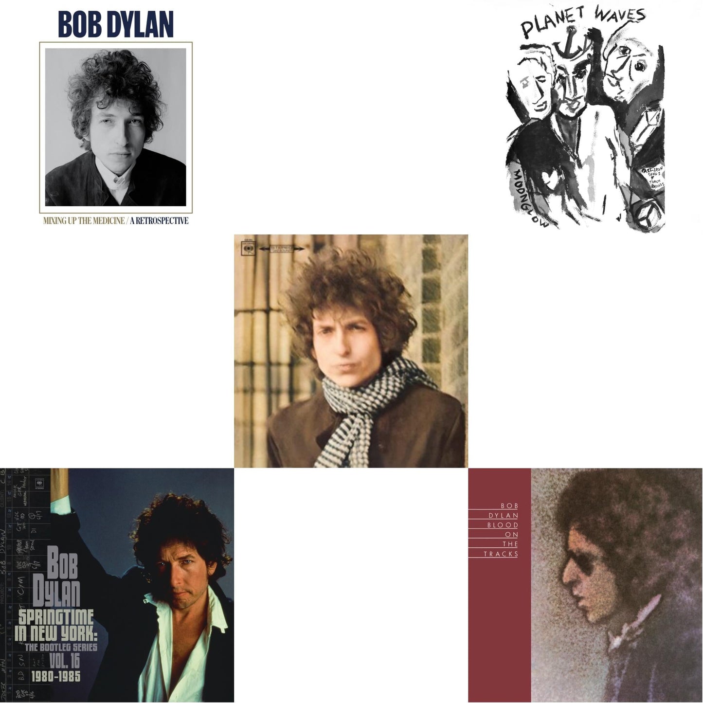 Bob Dylan - Planet Waves (150G LP Vinyl/Dl) & Blood On The Tracks (150G/Dl Insert) & Springtime In New York: The Bootleg Series Vol. 16 (1980-1985) (2LP) & Blonde On Blonde & Mixing Up The Medicine