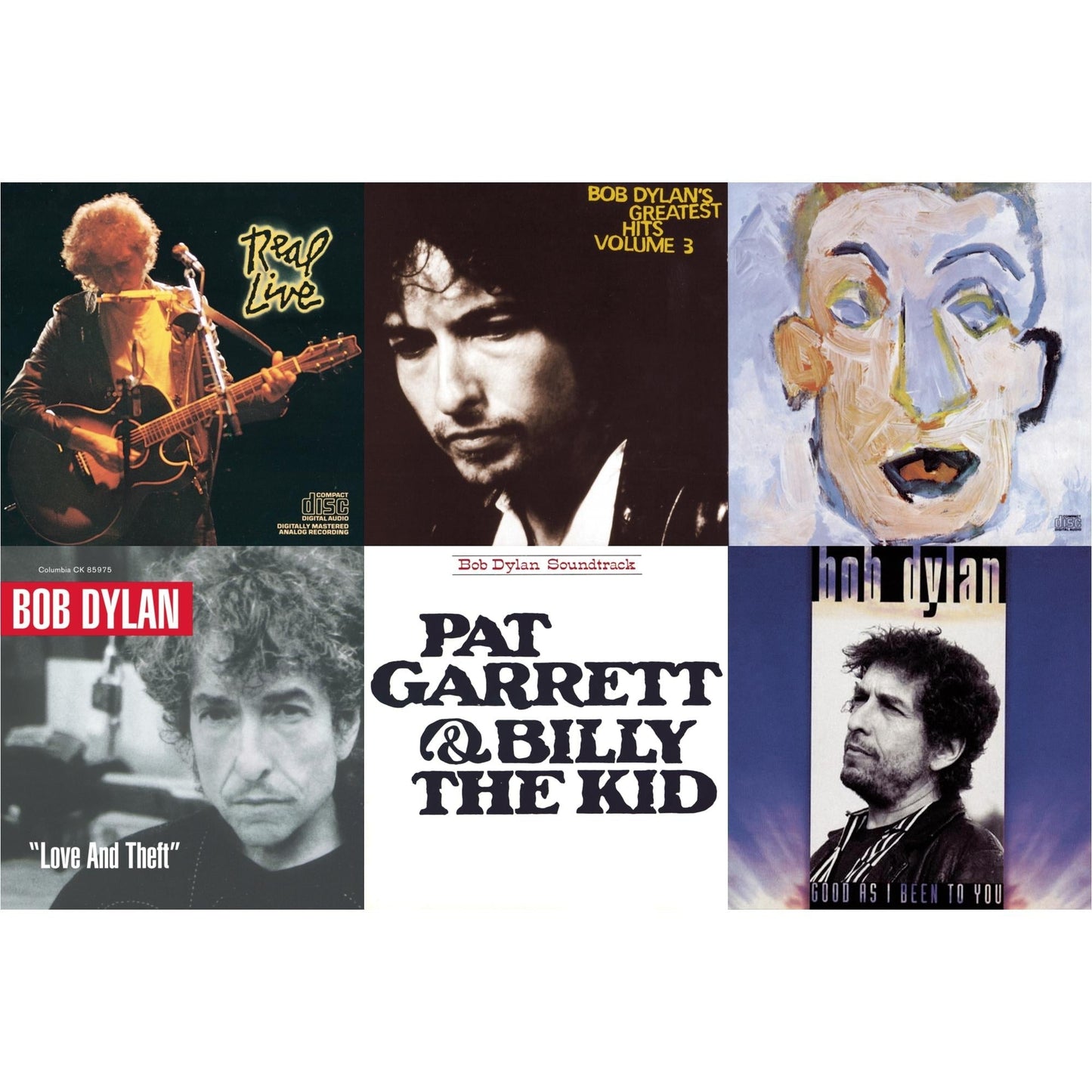 Bob Dylan - Pat Garrett & Billy The Kid & Good As I Been To You & Real Live & Greatest Hits Vol.3 & Self Portrait & Love & Theft - CD Bundle