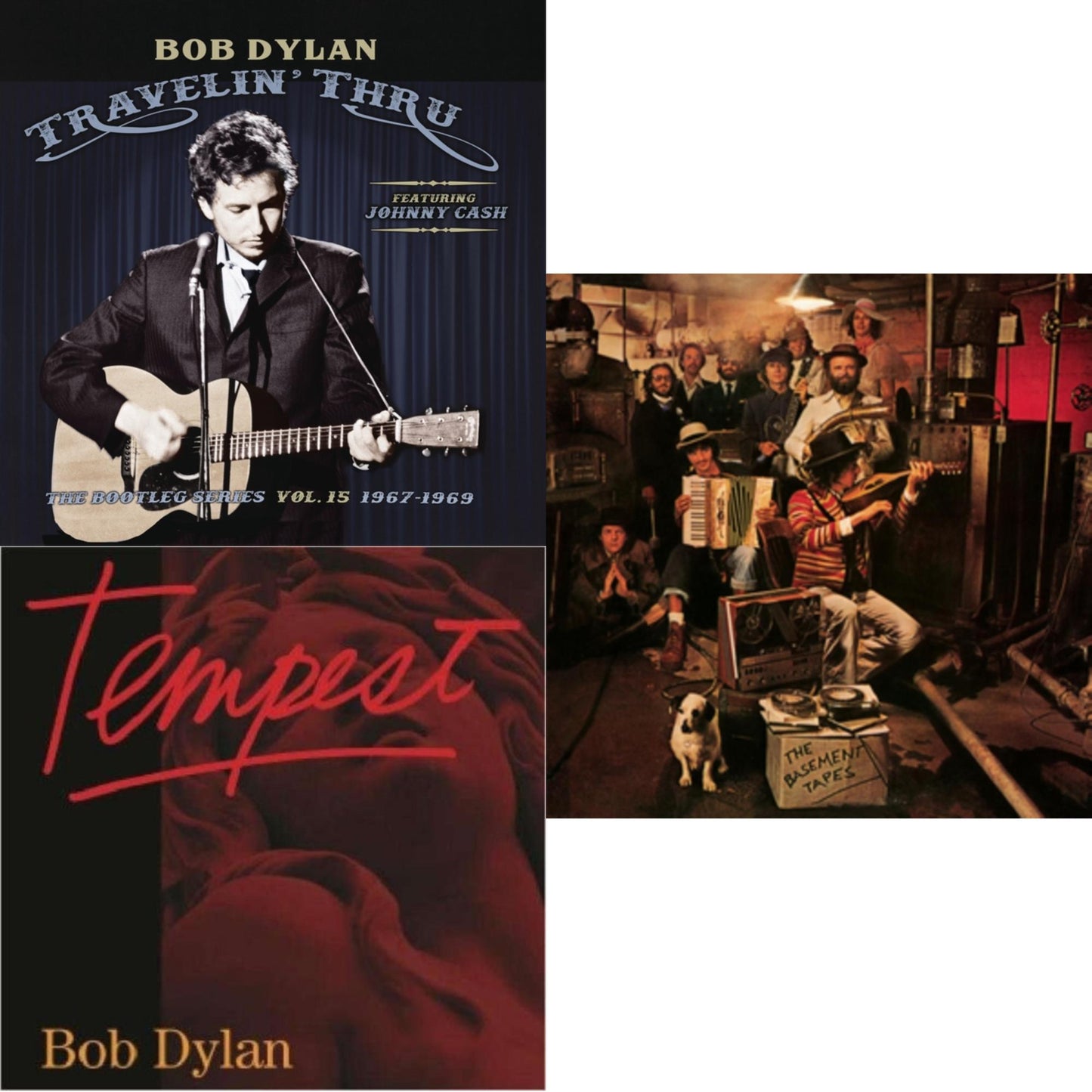 Bob Dylan - Traveling Thru Ft Johnny Cash: Bootleg Series Vol. 15 (3LP) & Tempest (2LP/CD/180G/Gatefold) & Basement Tapes