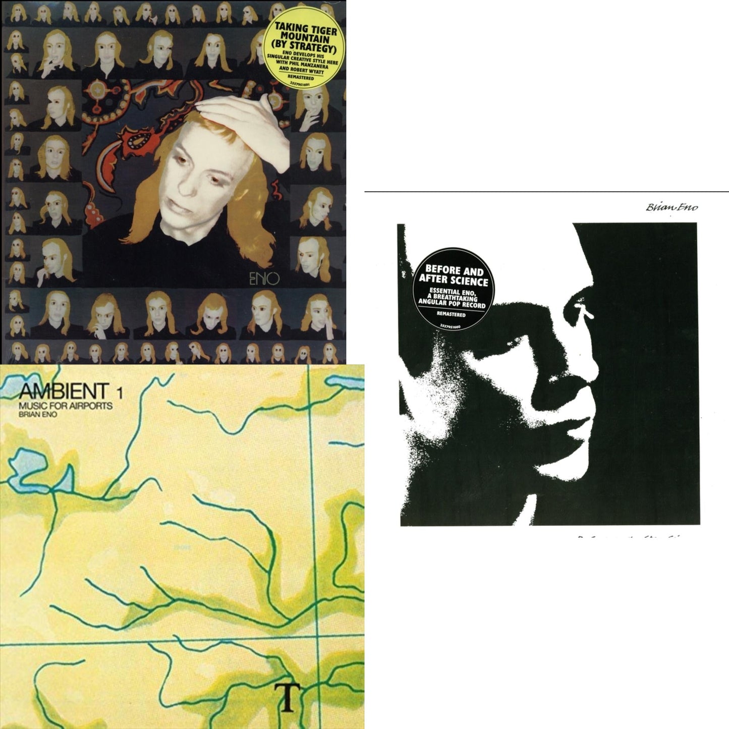 Brian Eno - Before And After Science (140G/2017 Master) & Taking Tiger Mountain (By Strategy) (140G/2017 Master) & Ambient 1: Music For Airports - LP Vinyl Bundle