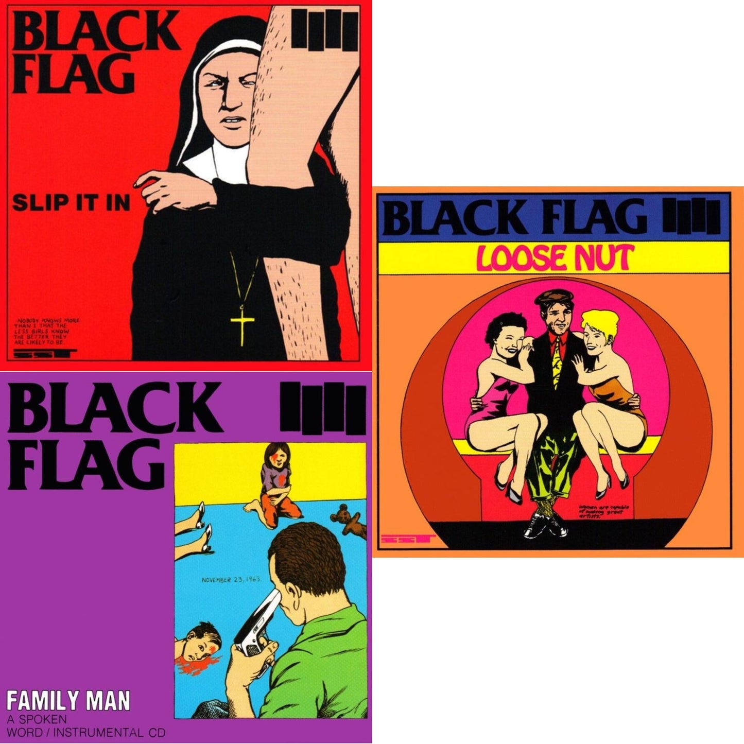 Black Flag - Family Man & Slip It In & Loose Nut - LP Vinyl Bundle