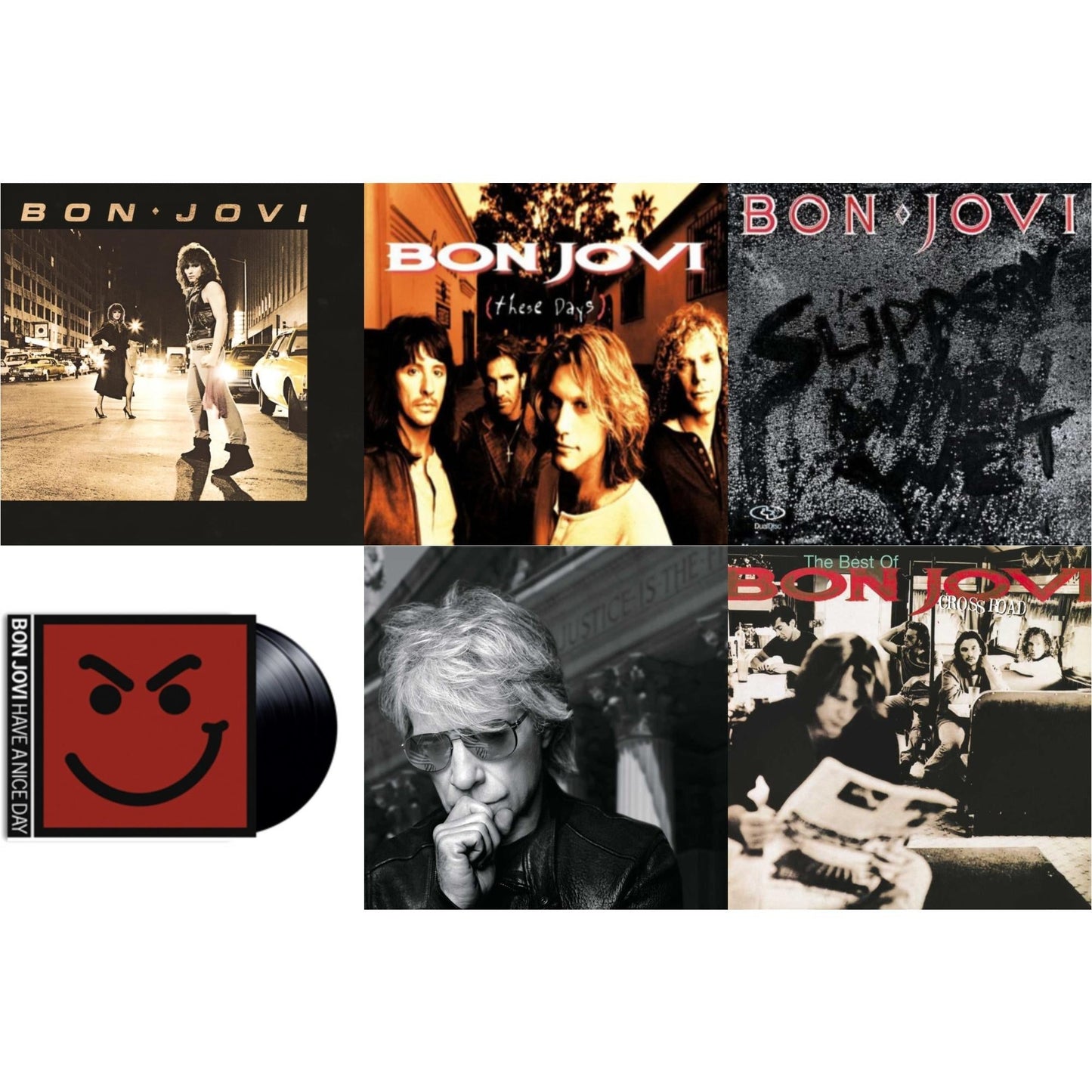 Bon Jovi - Cross Road (2LP) & 2020 (2LP/Gold Vinyl) & Bon Jovi (180G) & Slippery When Wet (180G) & These Days (180G) & Have A Niceday (180G)