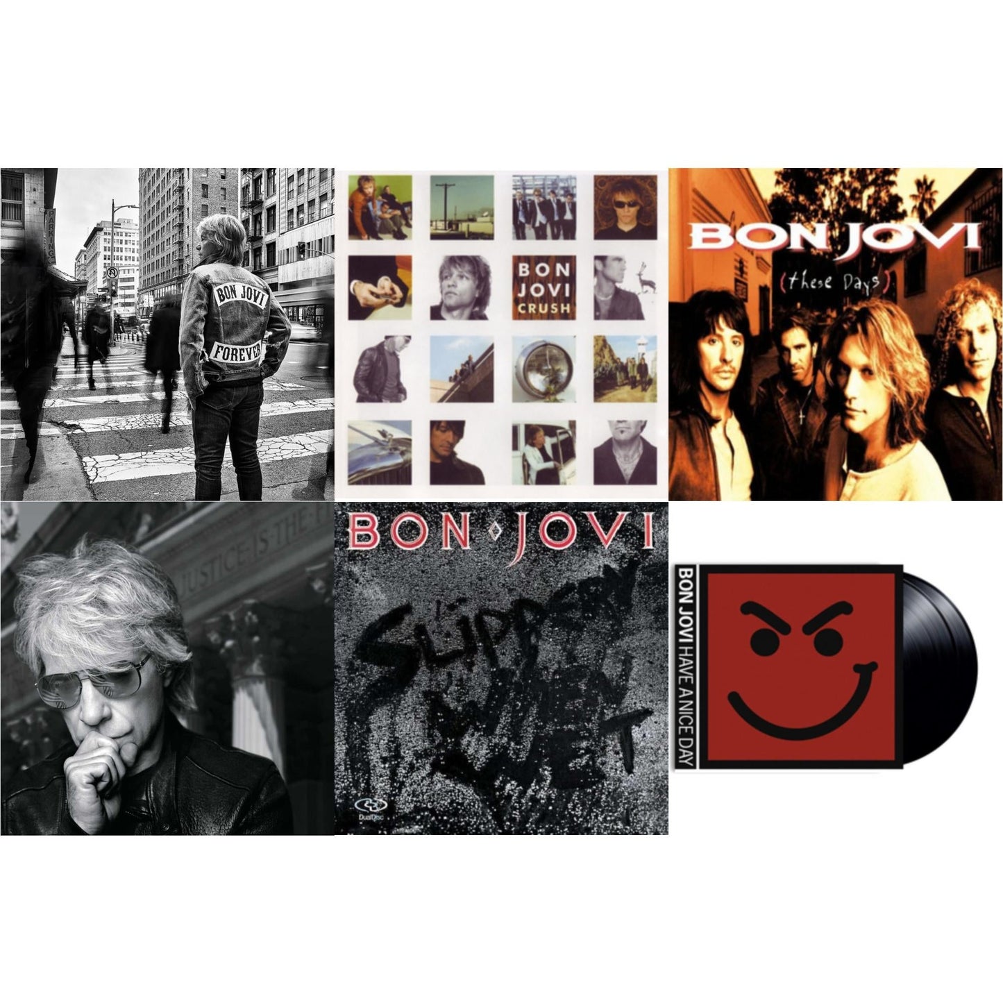 Bon Jovi - Forever & 2020 (2LP/Gold Vinyl) & Slippery When Wet (180G) & These Days (180G) & Crush (180G) & Have A Niceday (180G)