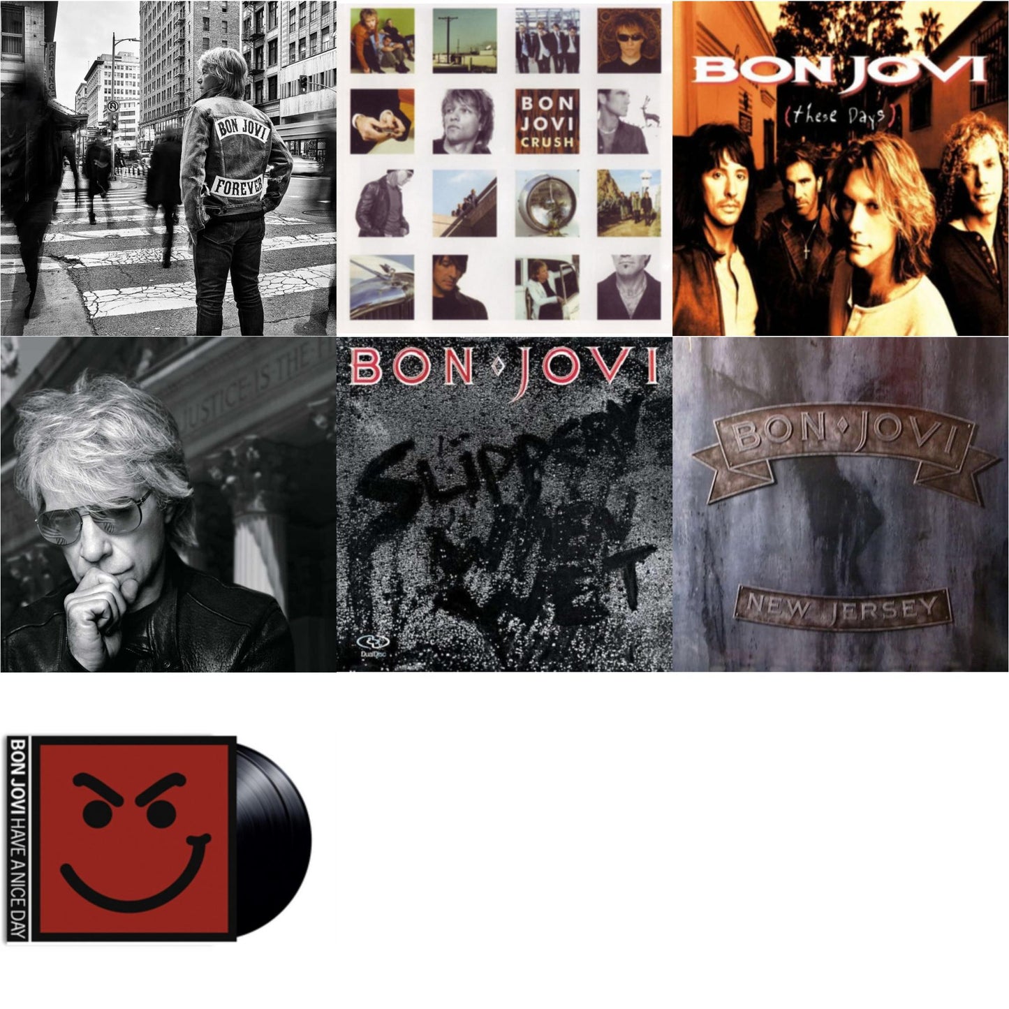 Bon Jovi - Forever & 2020 (2LP/Gold Vinyl) & Slippery When Wet (180G) & New Jersey (180G) & These Days (180G) & Crush (180G) & Have A Niceday (180G)