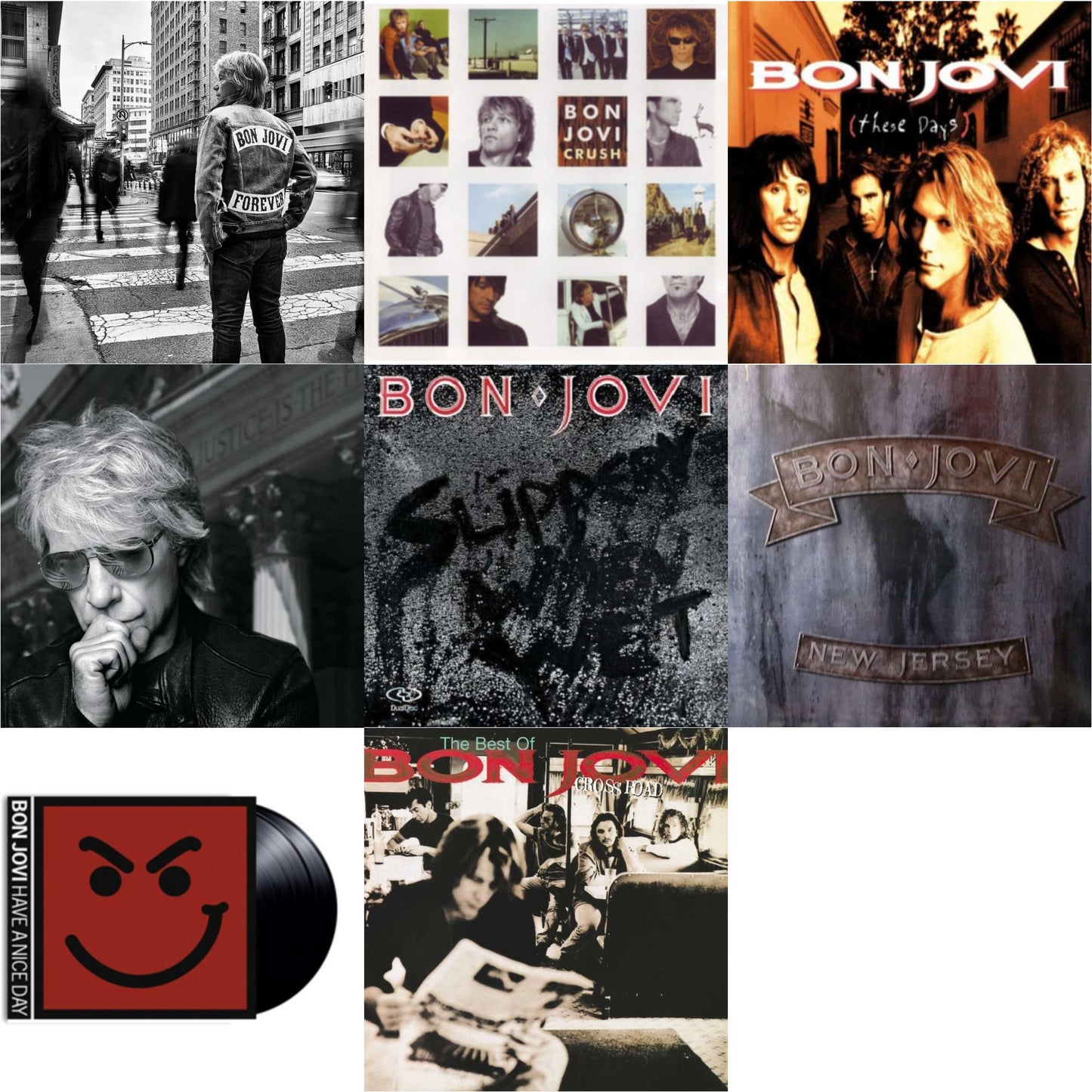 Bon Jovi - Forever & Cross Road (2LP) & 2020 (2LP/Gold Vinyl) & Slippery When Wet (180G) & New Jersey (180G) & These Days (180G) & Crush (180G) & Have A Niceday (180G)
