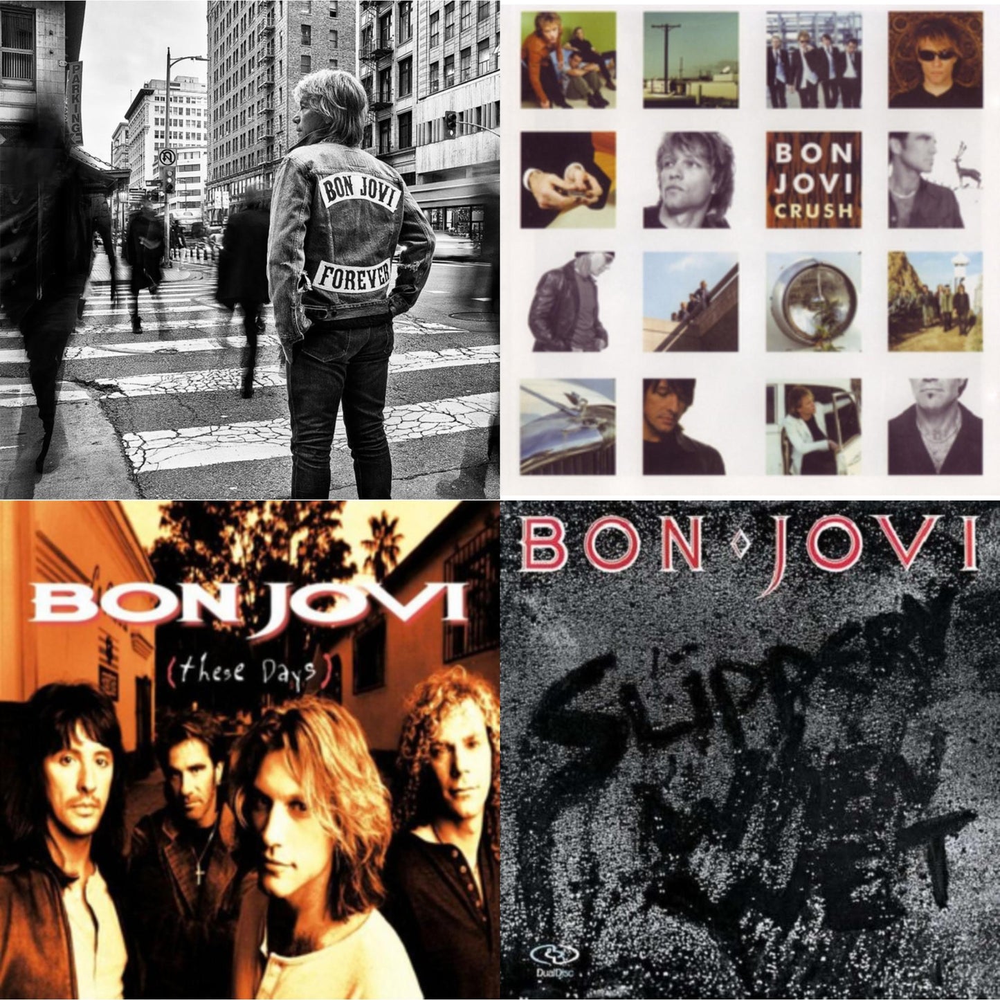 Bon Jovi - Forever & Slippery When Wet (180G) & These Days (180G) & Crush (180G) - LP Vinyl Bundle