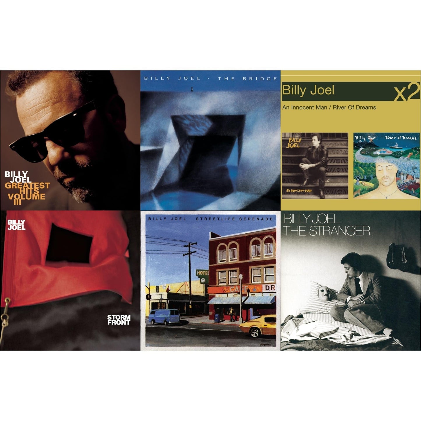 Billy Joel - Stormfront & Streetlife Serenade & Bridge & River Of Dreams & Stranger & Greatest Hits Vol.3 - CD Bundle