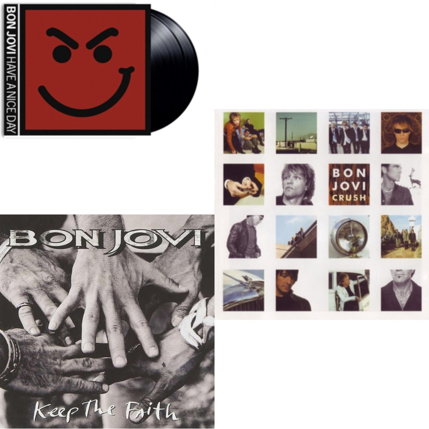 Bon Jovi - Keep The Faith (180G) & Crush (180G) & Have A Niceday (180G) - LP Vinyl Bundle