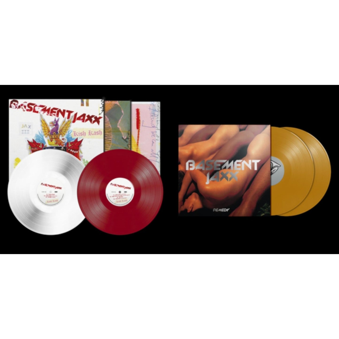Basement Jaxx - Remedy (Gold Vinyl/2LP) & Kish Kash (Red & White Vinyl/2LP)